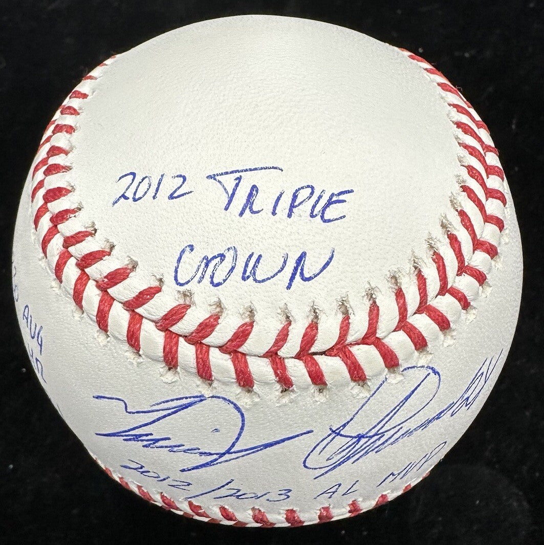 Miguel Cabrera 2012, 2013 AL MVP 2012 Triple Crown Signed Stat Baseball Beckett