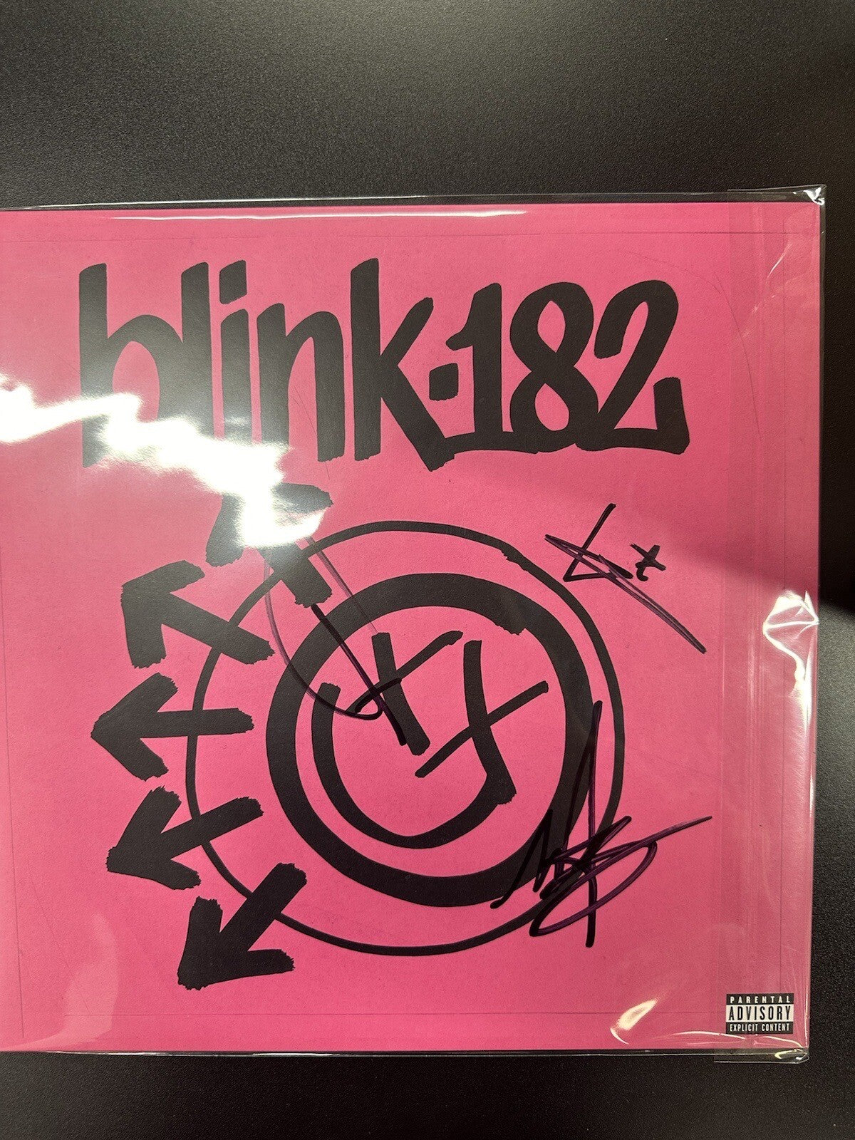 Blink-182 Mark Hoppus Tom Delonge Travis Barker Signed Vinyl JSA