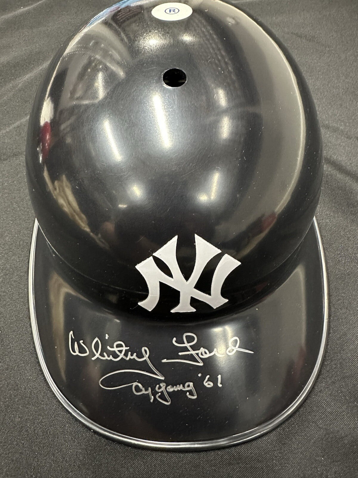 Whitey Ford Cy Young 61 Signed Authentic Yankees Batting Helmet JSA