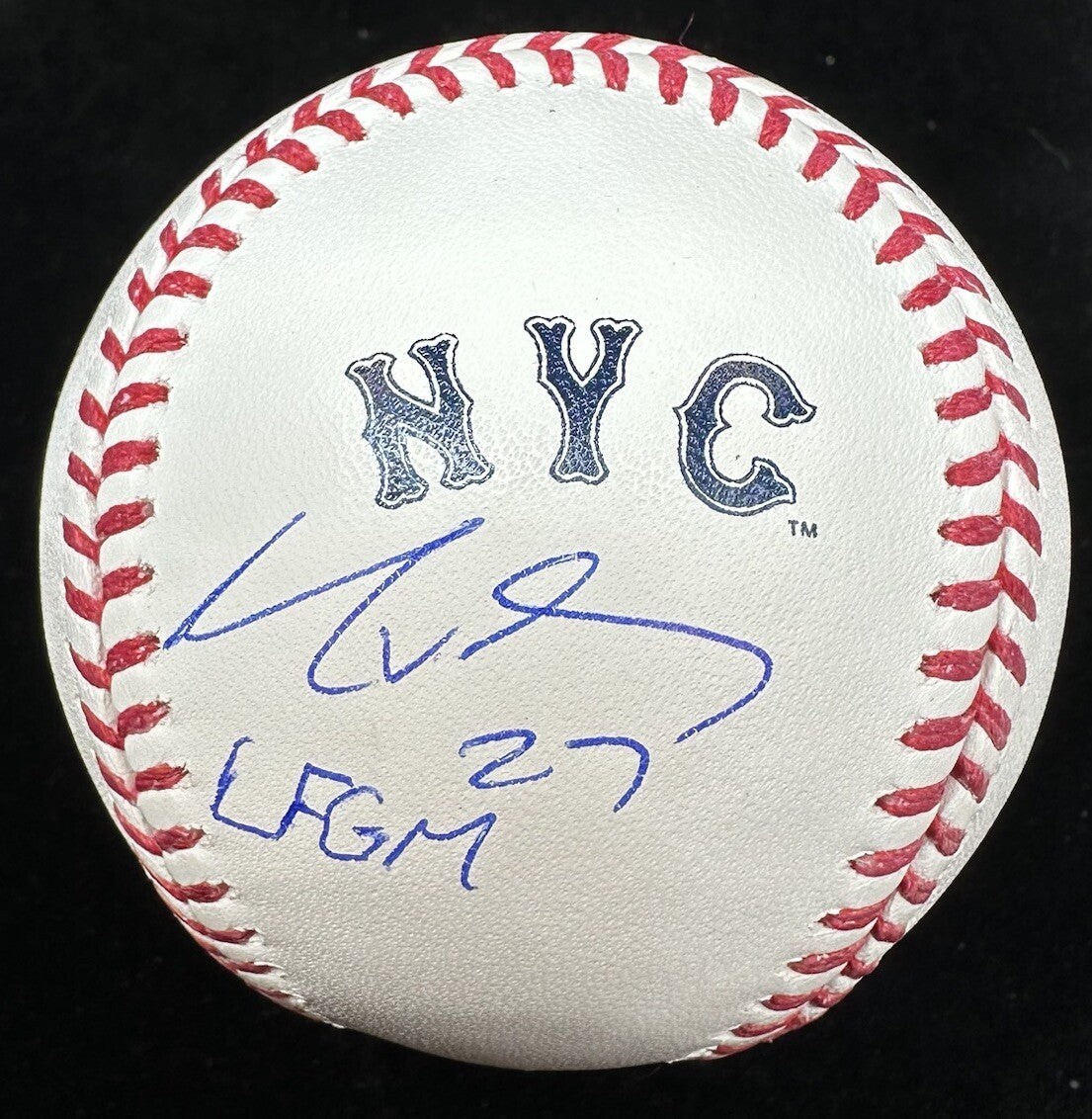 Mark Vientos LFGM Signed New York Mets City Connect Logo Baseball BAS Witness