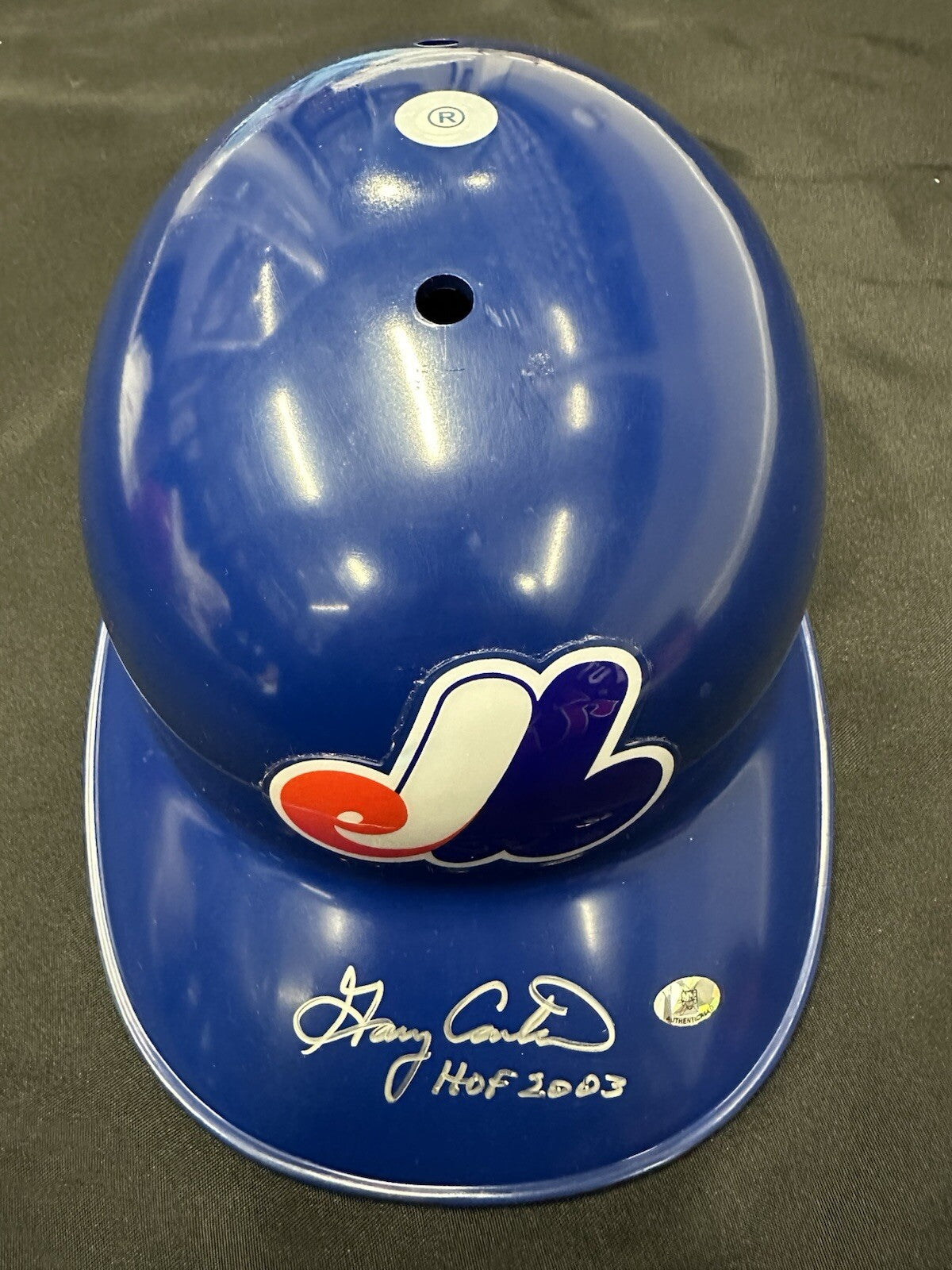 Gary Carter HOF 2003 Signed Authentic Expos Batting Helmet JSA