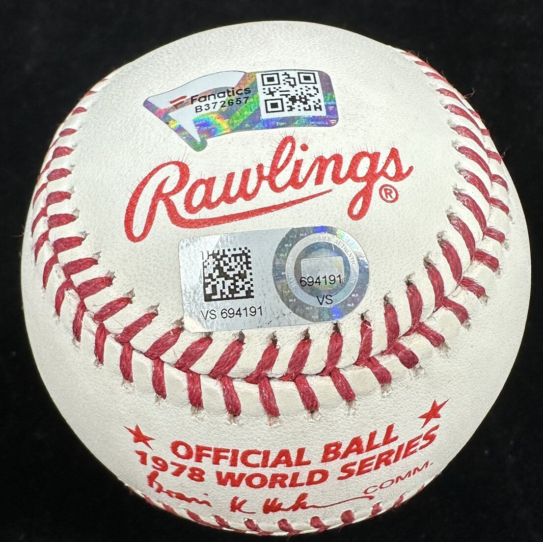 Reggie Jackson 78 WS Champs Signed 1978 World Series Logo Baseball MLB Holo