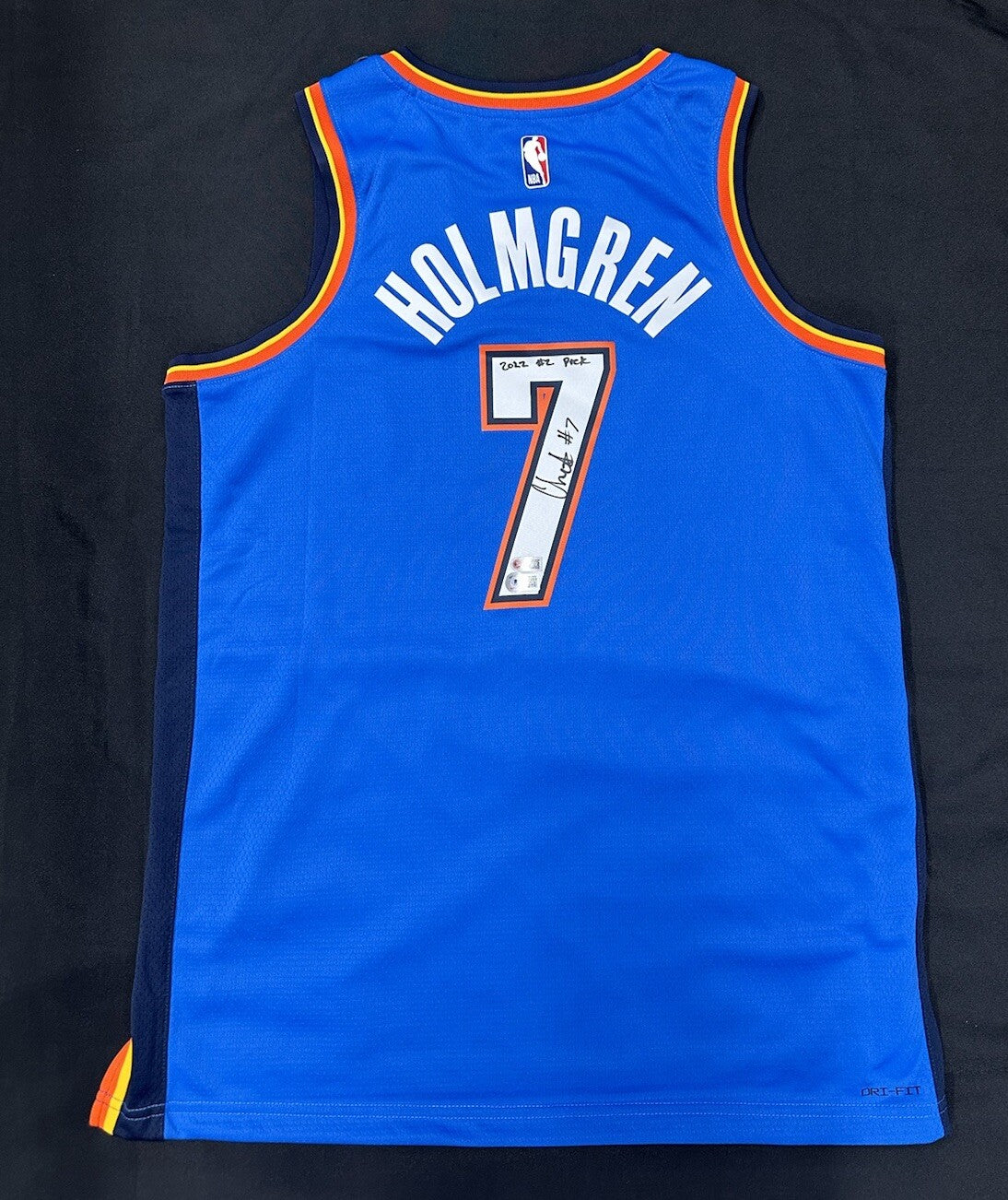 Chet Holmgren 2022 #2 Pick Signed OKC Thunder Swingman Jersey Beckett Witness