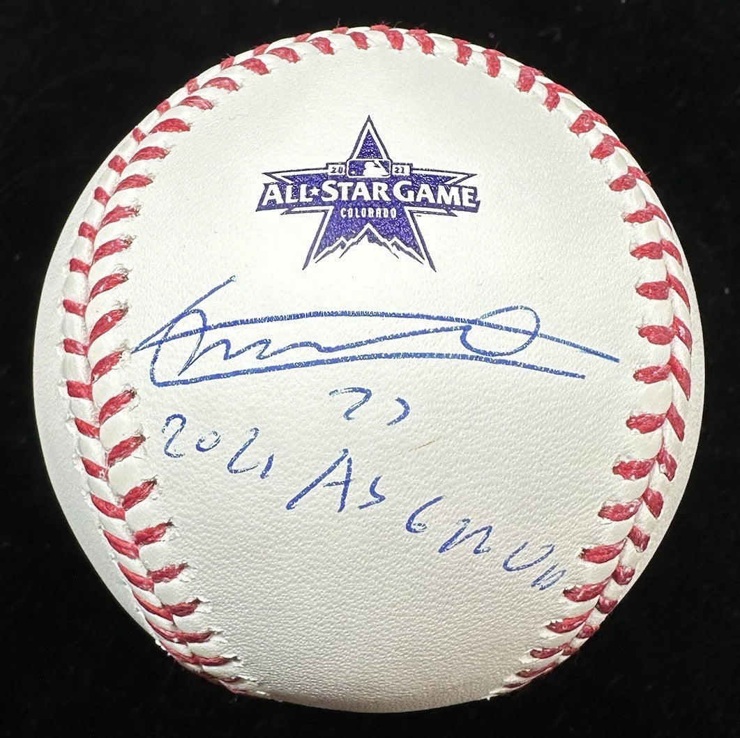 Vladimir Guerrero Jr. 21 ASG MVP Signed 2021 All-Star Game Logo Baseball JSA
