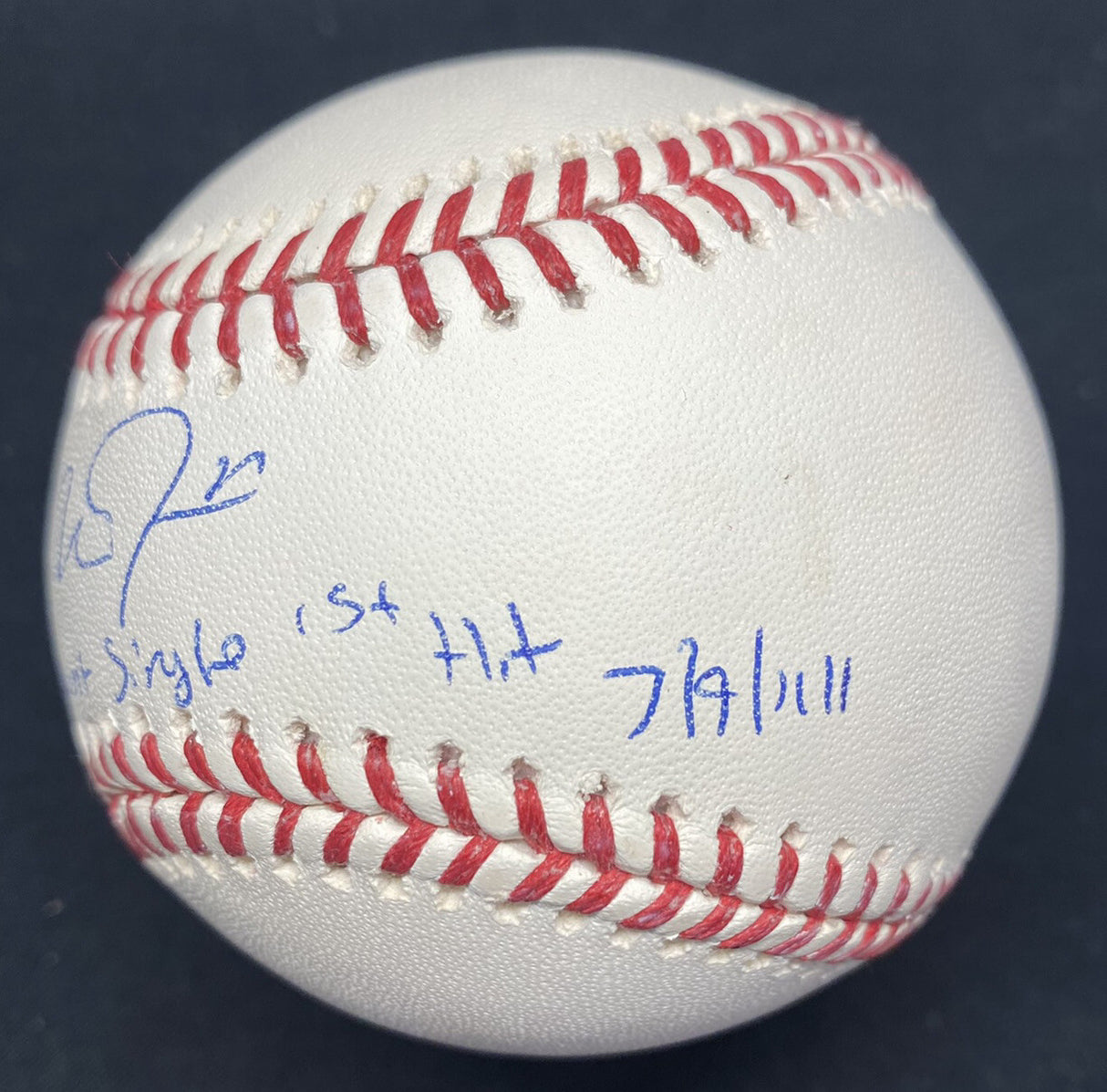 Mike Trout Bunt Single First Hit 7/9/11 Signed Baseball MLB Holo