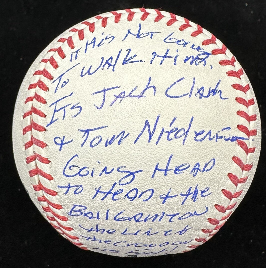 Jack Clark 1985 NLCS Game 6 Signed Story Stat Baseball Beckett Witness Holo