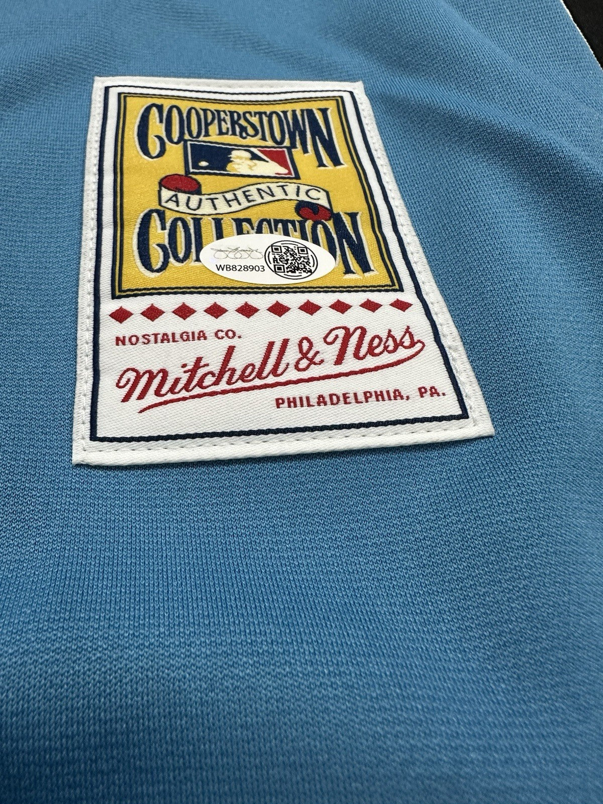 Mike Schmidt Full Name Signed Phillies Mitchell Ness Stat Jersey JSA Witness