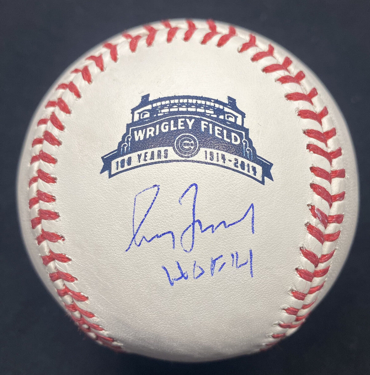 Greg Maddux HOF 14 Signed Wrigley Field 100th Anniversary Logo Baseball JSA