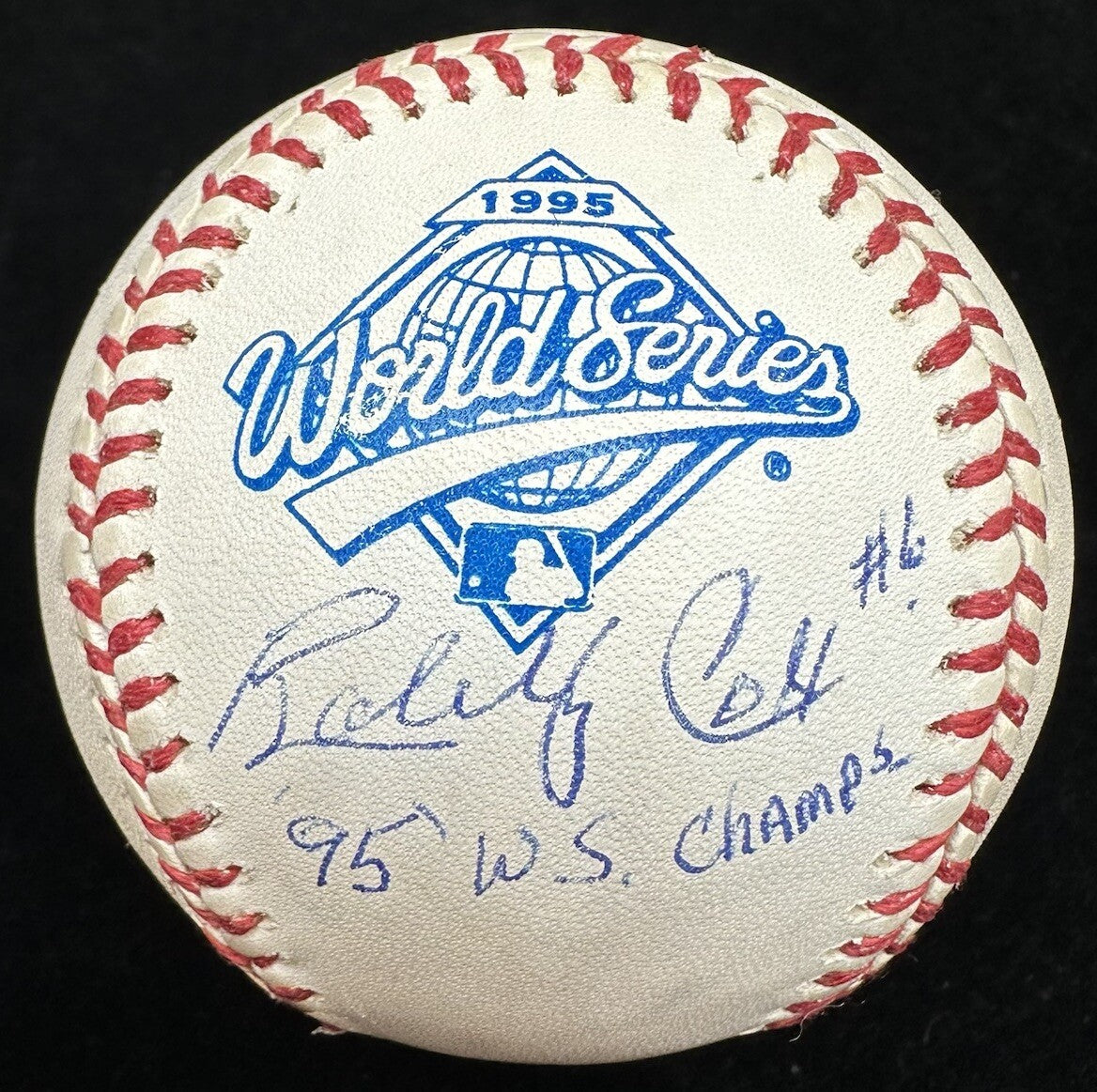 Bobby Cox 95 WS Champs Signed 1995 World Series Logo Baseball JSA