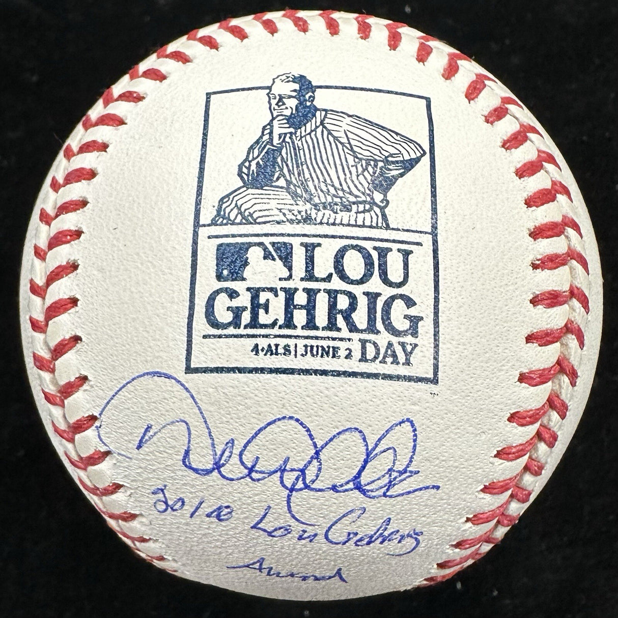 Derek Jeter 2010 Lou Gehrig Award Signed Gehrig Day Logo Baseball MLB Holo