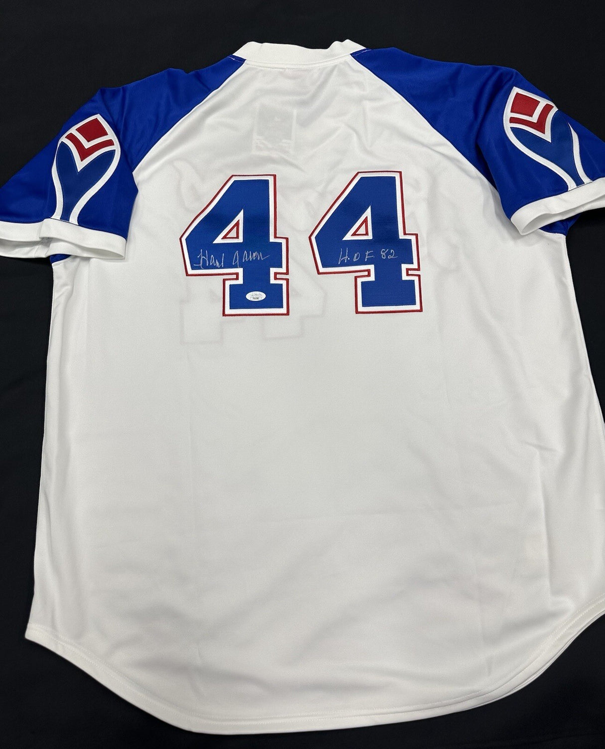 Hank Aaron HOF 82 Signed Authentic Mitchell Ness Braves Jersey JSA LOA