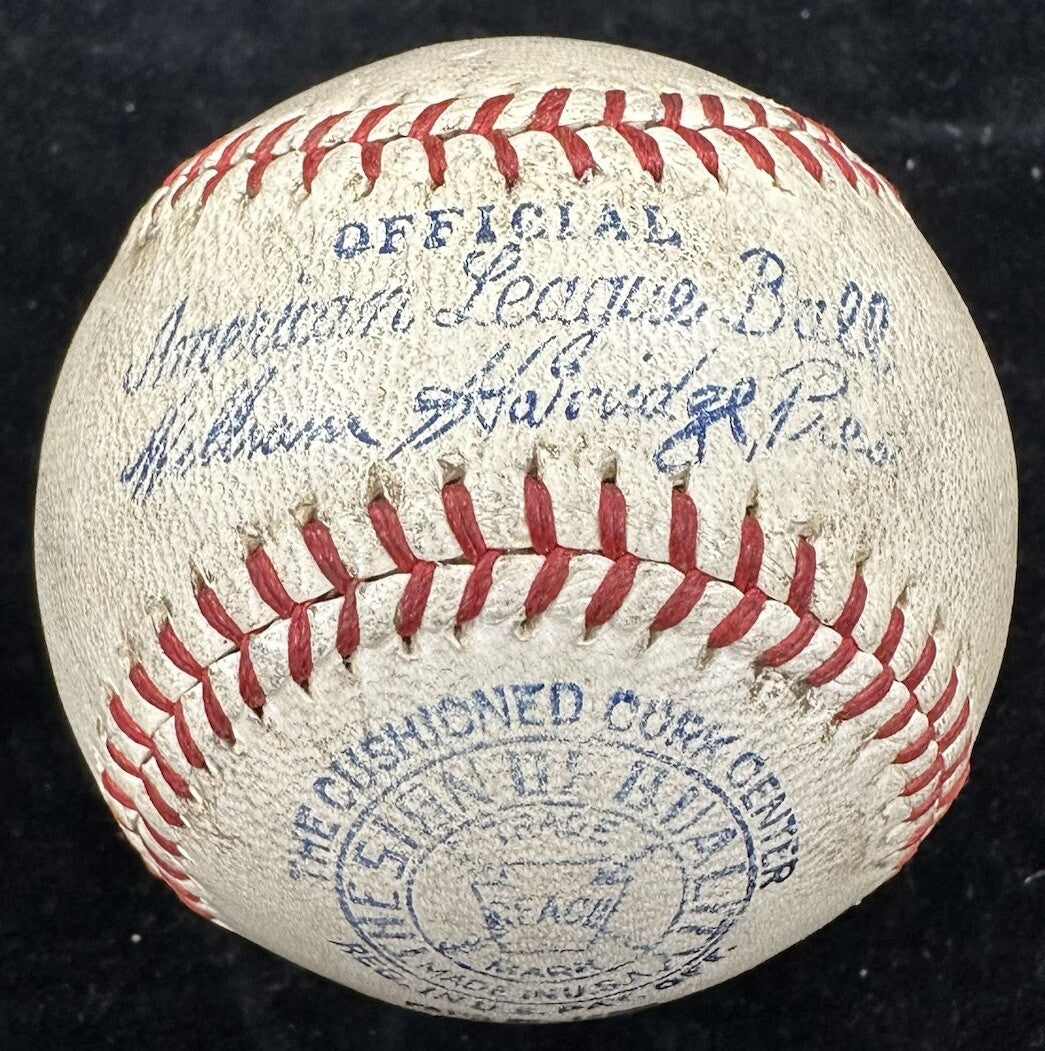 Walter Johnson Single Signed OAL Harridge Reach Baseball JSA PSA LOAs