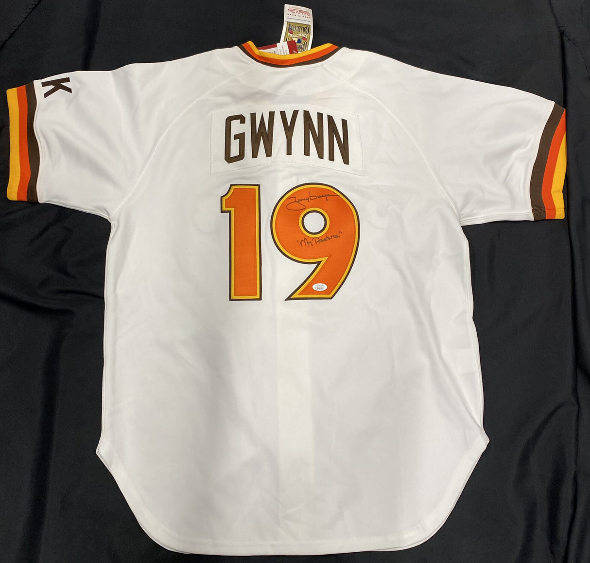 Tony Gwynn Mr. Padre Signed Authentic Mitchell Ness Padres Jersey JSA LOA