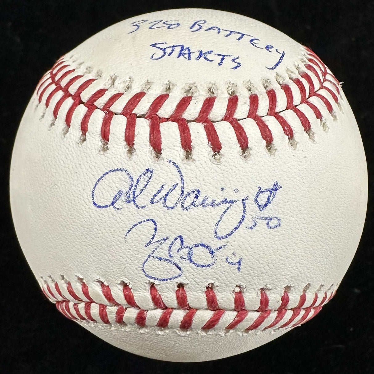 Adam Wainwright Yadier Molina 328 Battery Starts Signed Baseball Beckett Witness