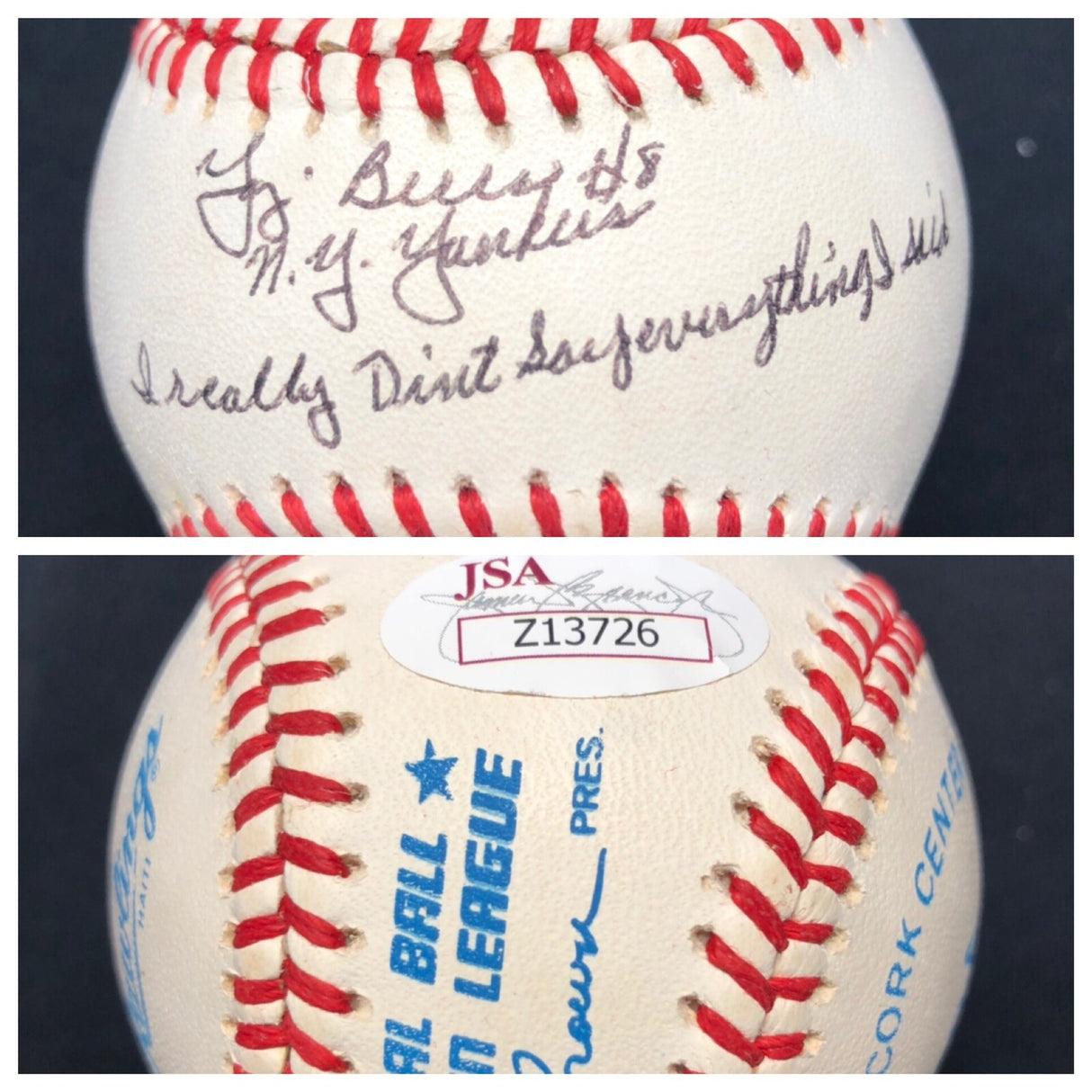 Yogi Berra Yogism (8) Inscription Signed Baseball Collection PSA JSA HOF Yankees