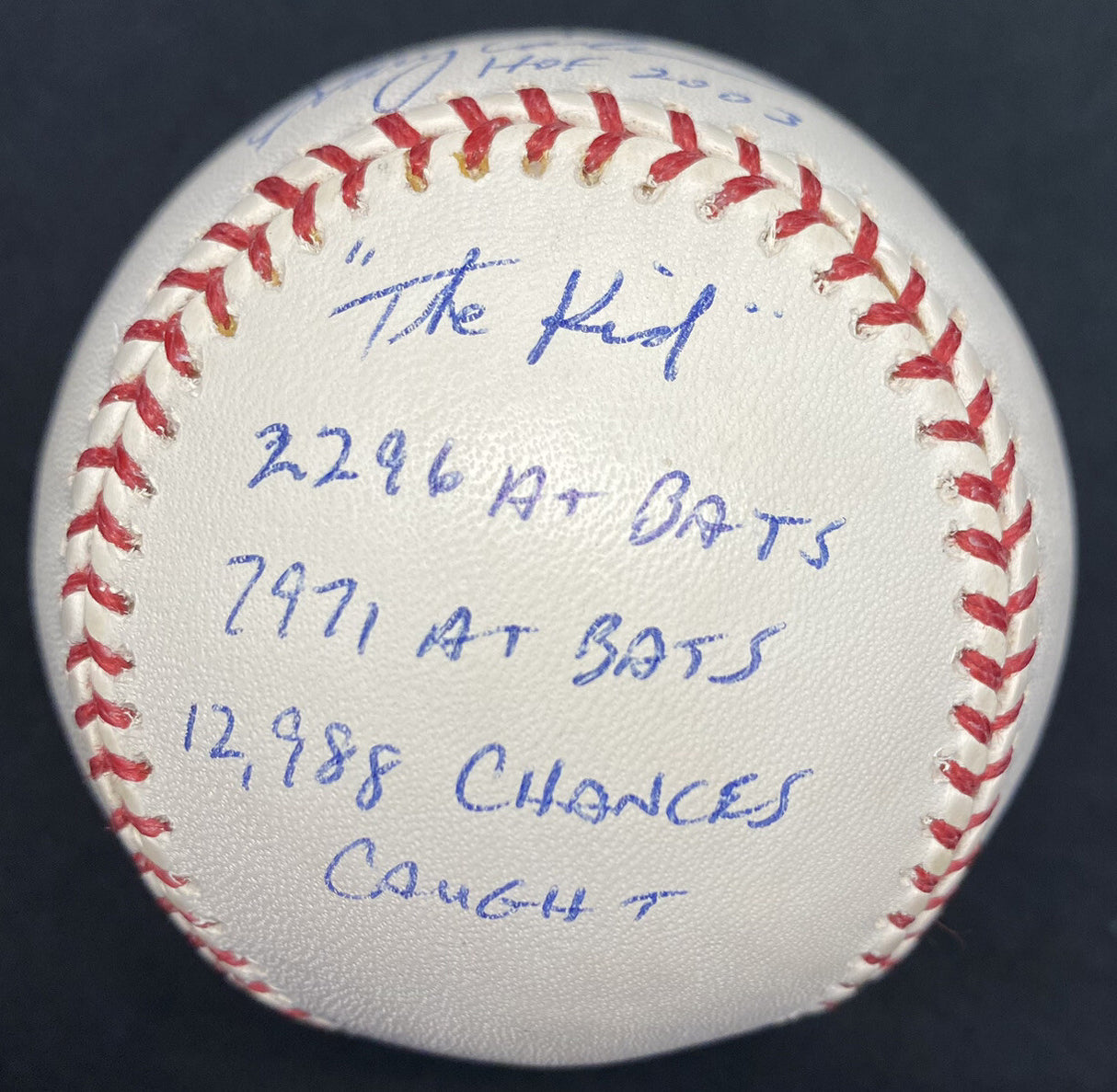 Gary Carter HOF 2003 Signed Stat Baseball PSA/DNA Holo RJ Holo