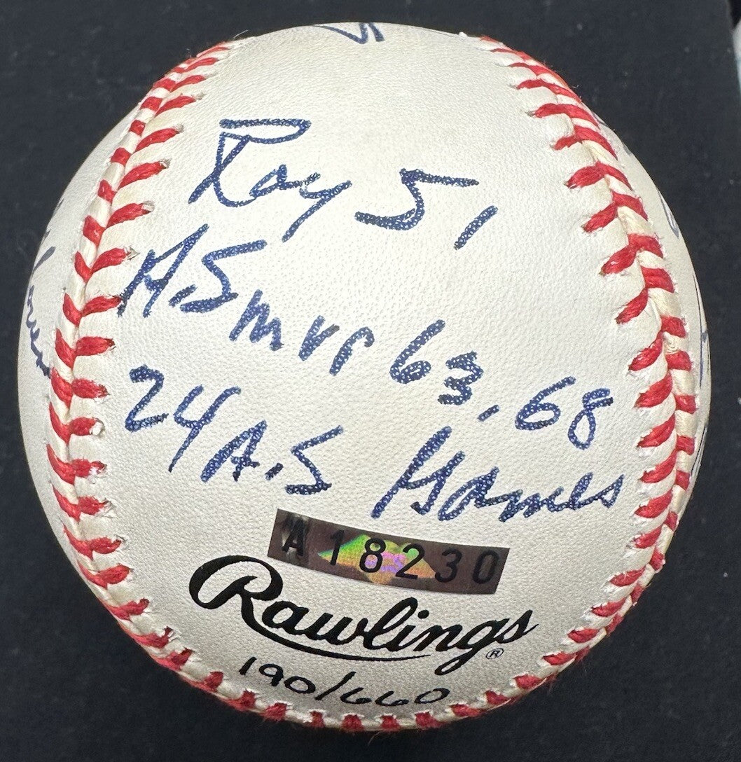 Willie Mays HOF MVP ROY Hits HR Signed Stat Baseball JSA LOA