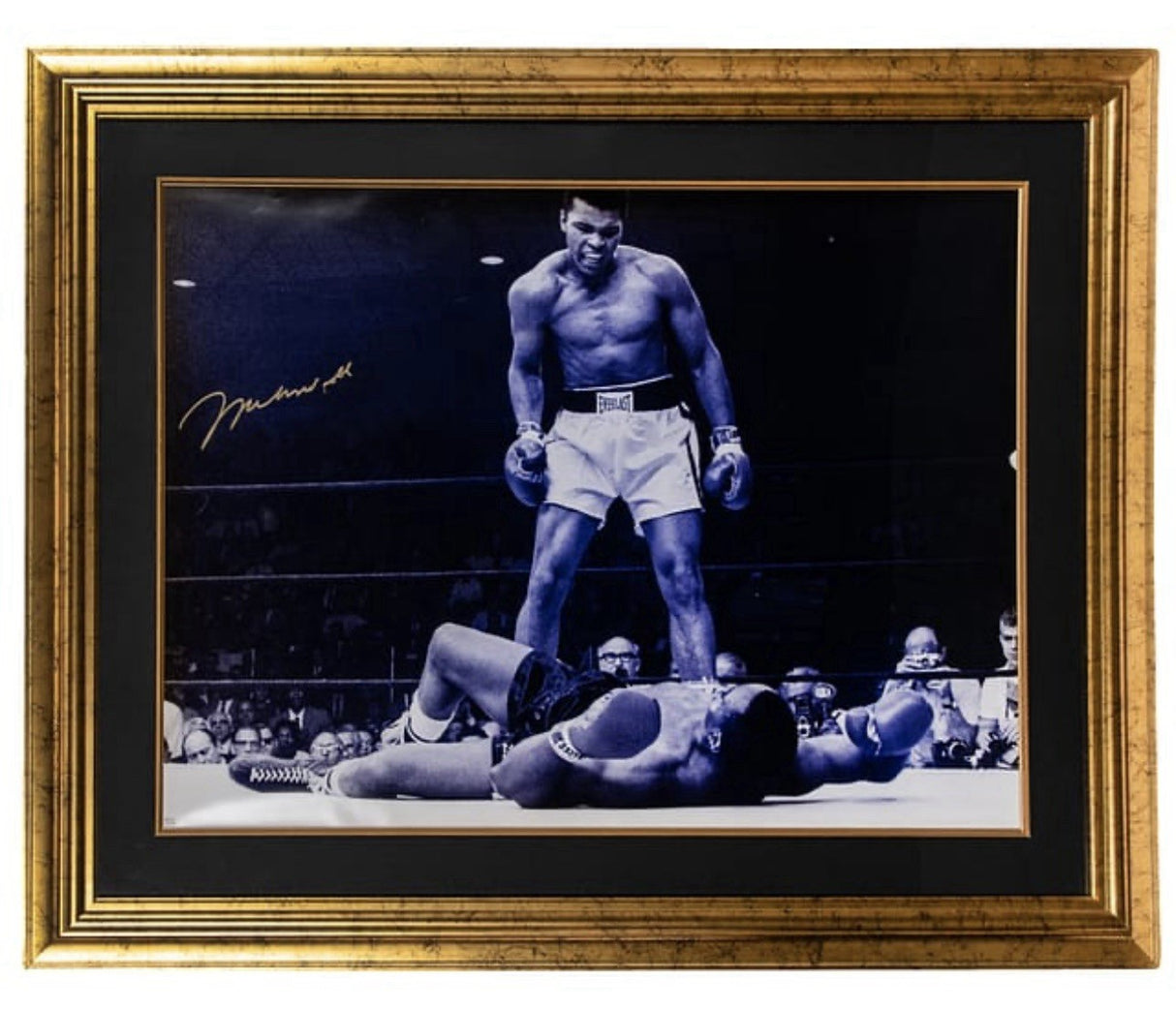 Muhammad Ali Signed & Framed 41.5x51.5 Photo Vs. Sonny Liston Beckett LOA