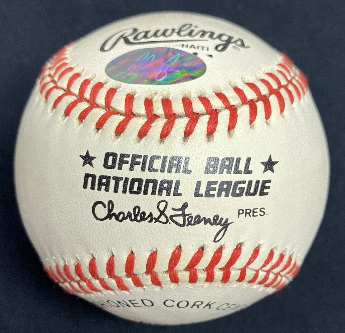 Nolan Ryan 5,714 K’s Strikeout King 324 Wins 7 No Hitters Signed Feeney Baseball