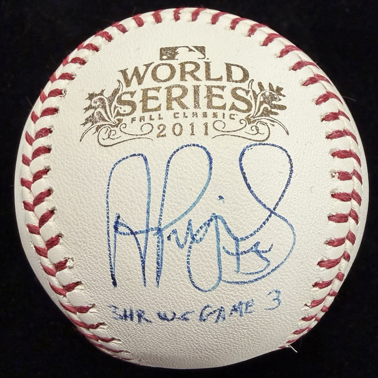 Albert Pujols 3 HR WS GM 3 Signed 2011 World Series Logo Baseball MLB Holo