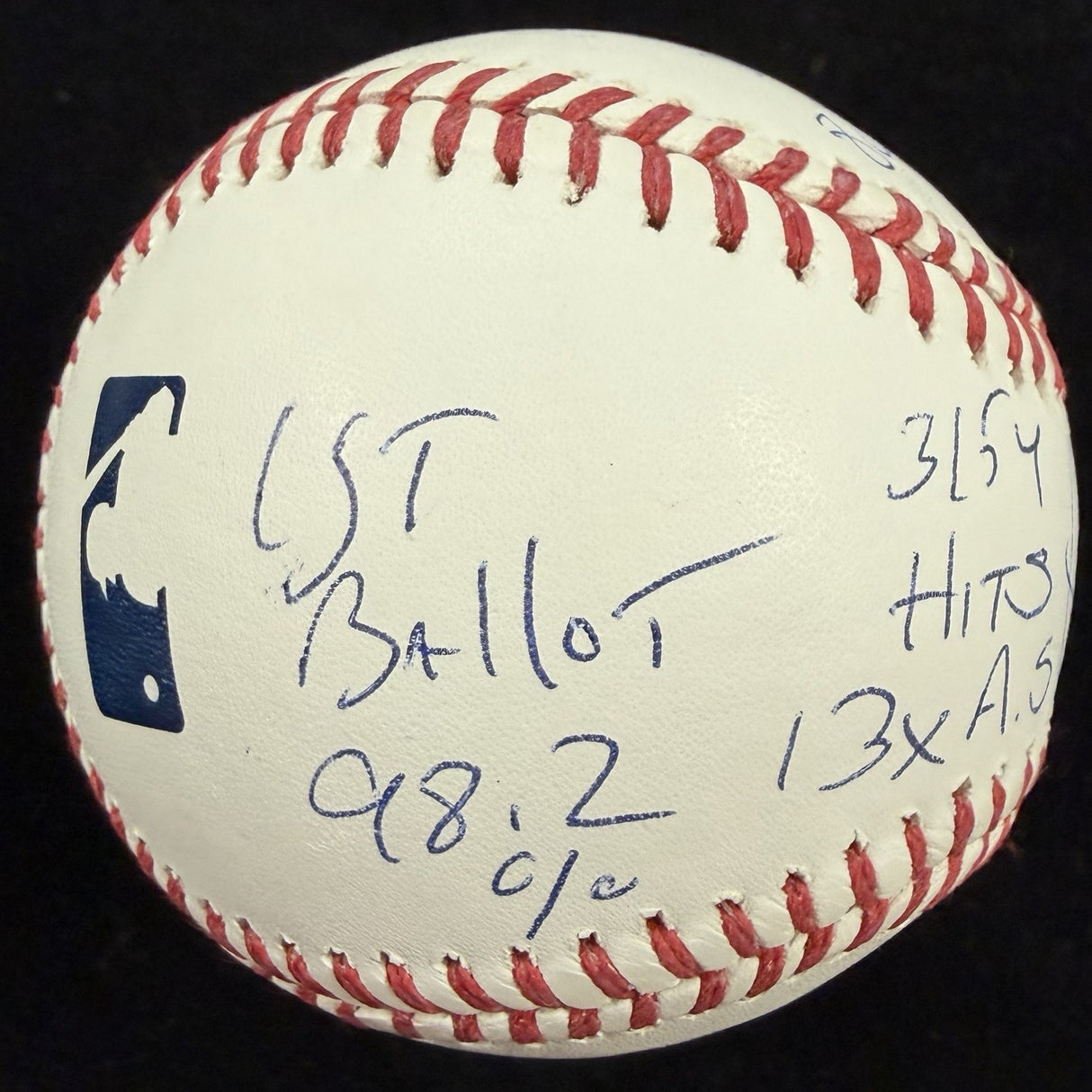 George Brett HOF 99 Signed 9 Inscription Stat Baseball JSA