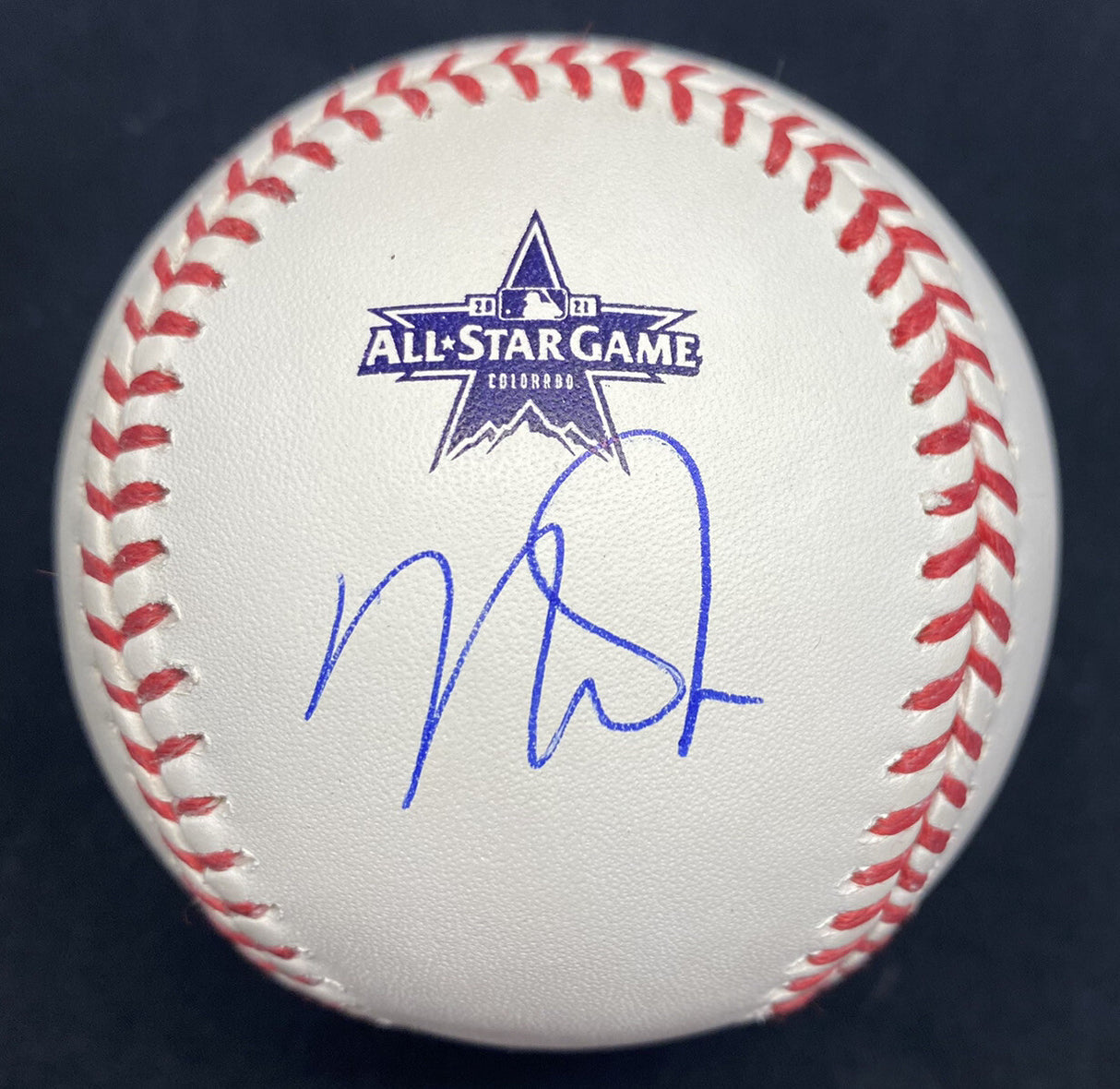 Mike Trout Signed 2021 All Star Game Logo Baseball MLB Holo