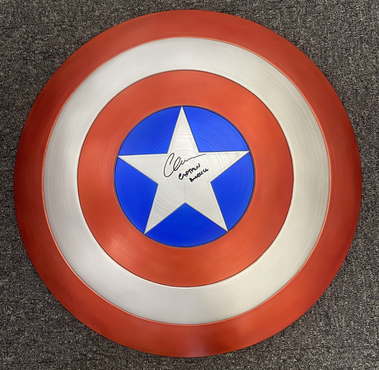 Chris Evans Captain America Signed EFX Collectibles Shield SWAU Hologram