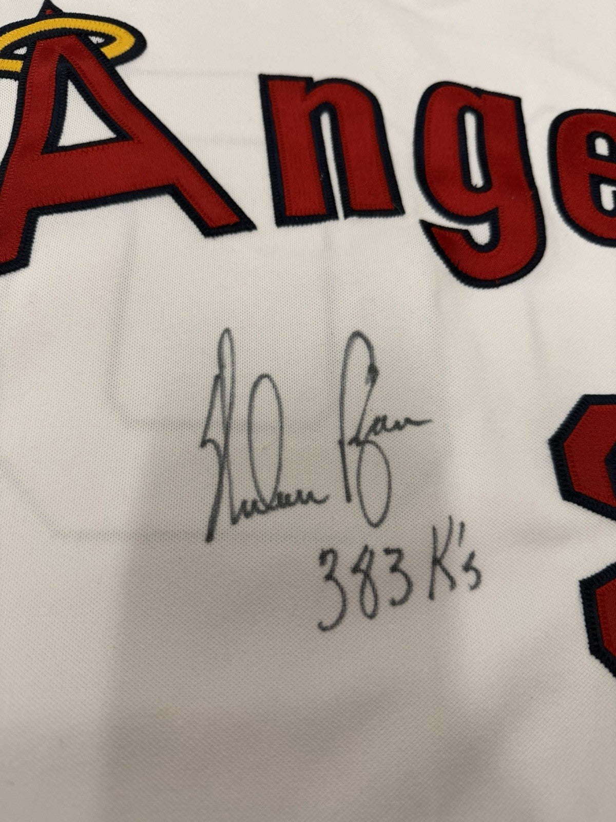 Nolan Ryan 383 K’s Signed Authentic M&N Angels Jersey JSA