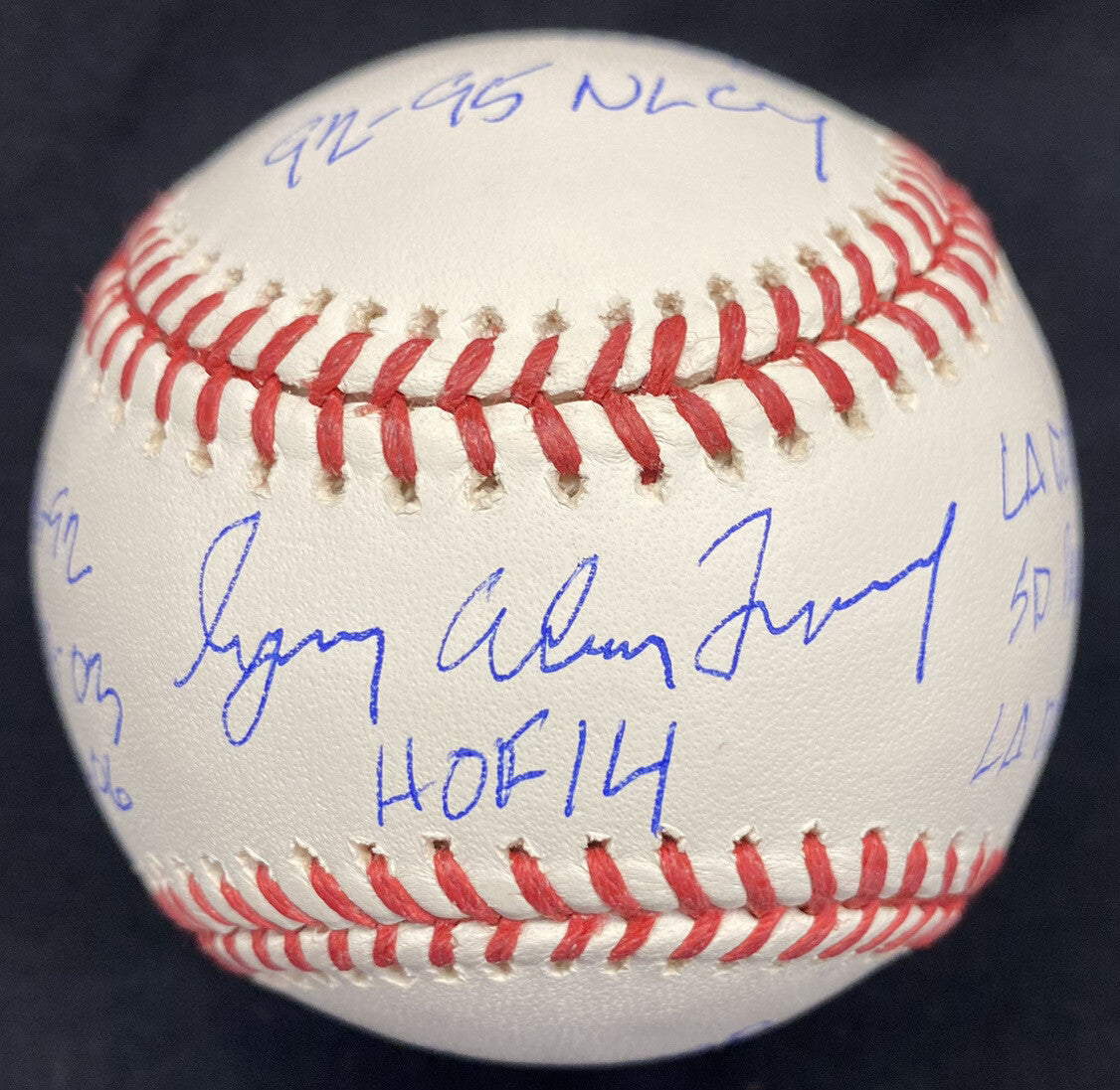 Gregory (Greg) Alan Maddux Full Name HOF Stat Signed Baseball JSA LOA