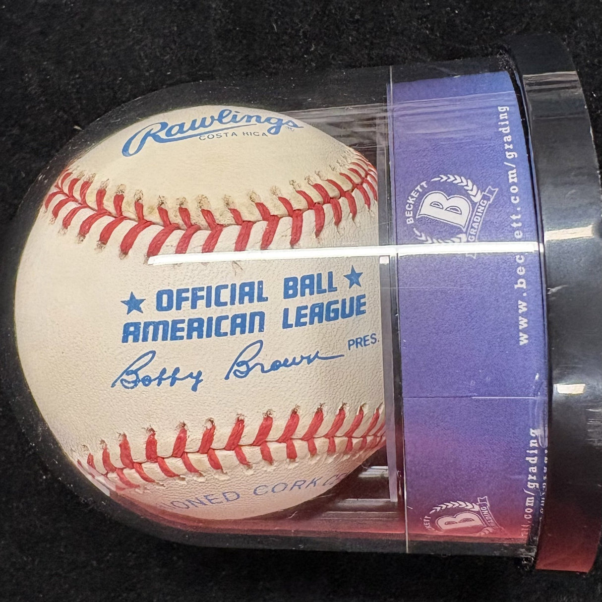 Mickey Mantle Signed Baseball Beckett Encapsulated Graded 9