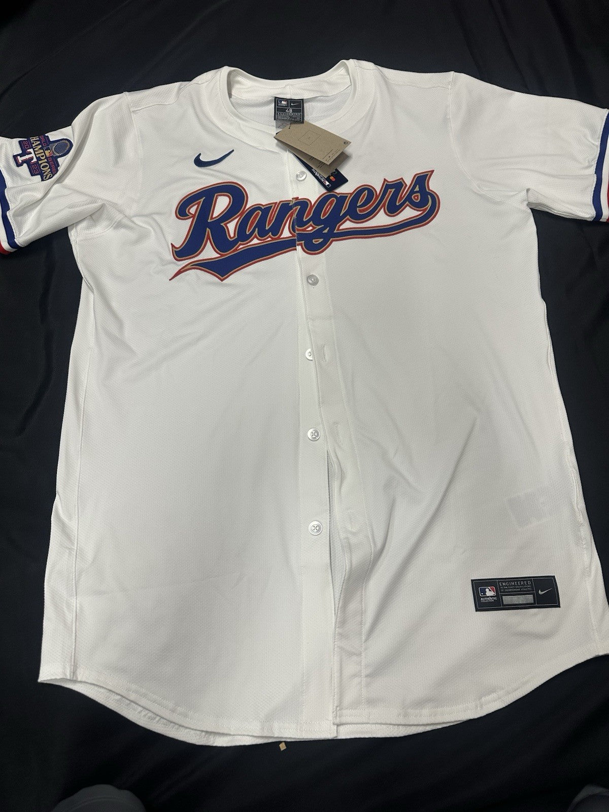 Corey Seager 23 WS MVP Signed Rangers Authentic Gold World Series Champs Jersey