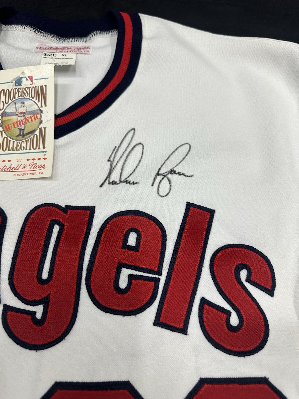 Nolan Ryan Signed Authentic California Angels Mitchell Ness Jersey PSA/DNA LOA