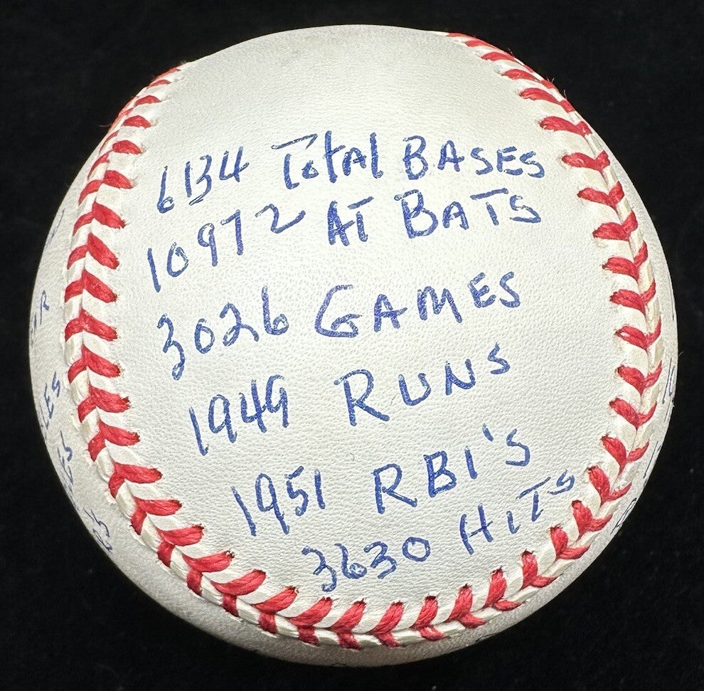 Stan Musial HOF MVP Signed RJ Stat Baseball Reggie Jackson Hologram