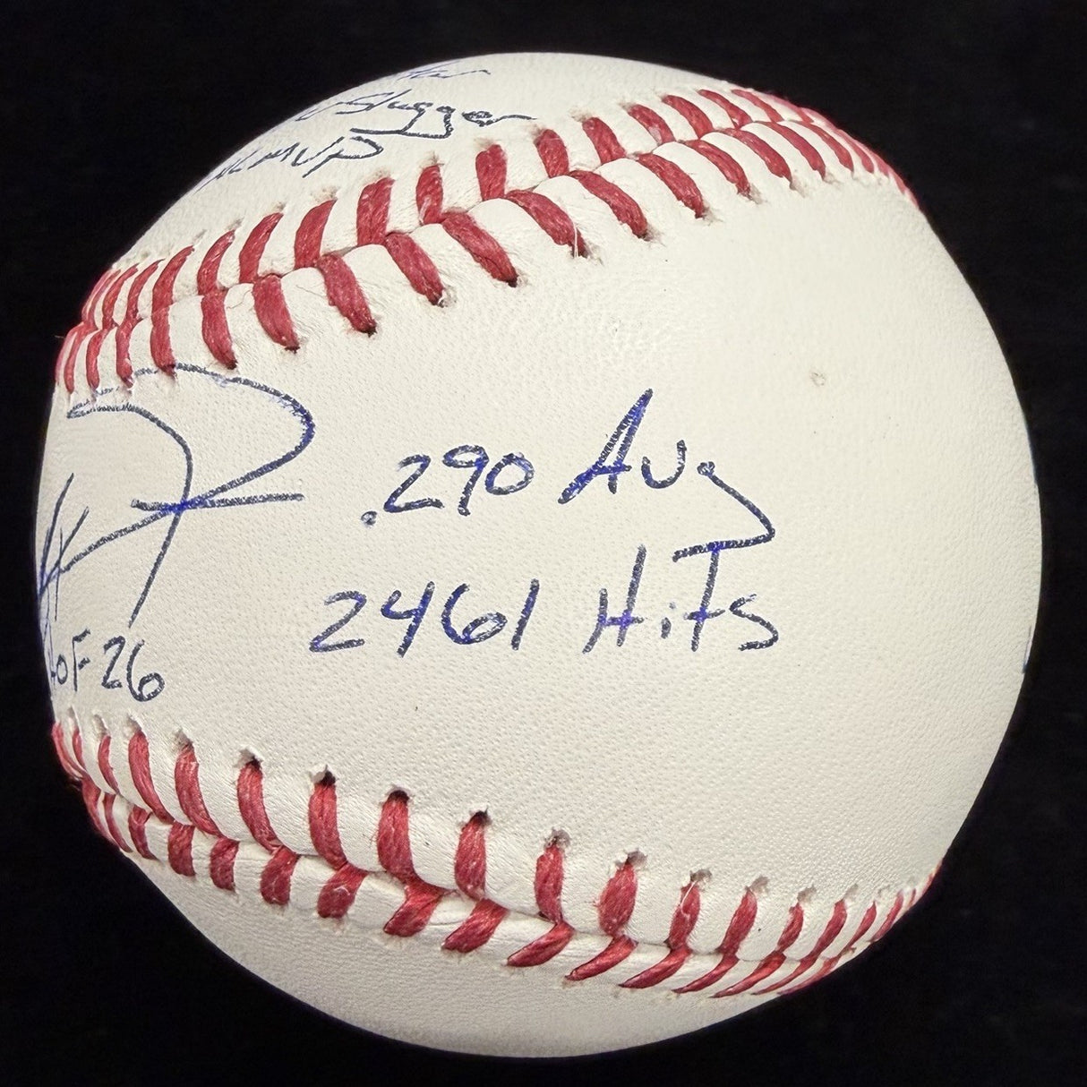 Jeff Kent HOF 26 Signed 8 Inscirption Stat Baseball Tristar Holo