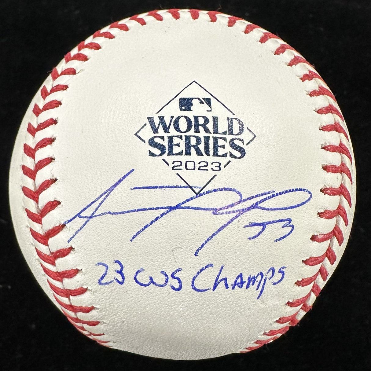 Adolis Garcia 23 WS Champs Signed 2023 World Series Baseball MLB Holo Fanatics
