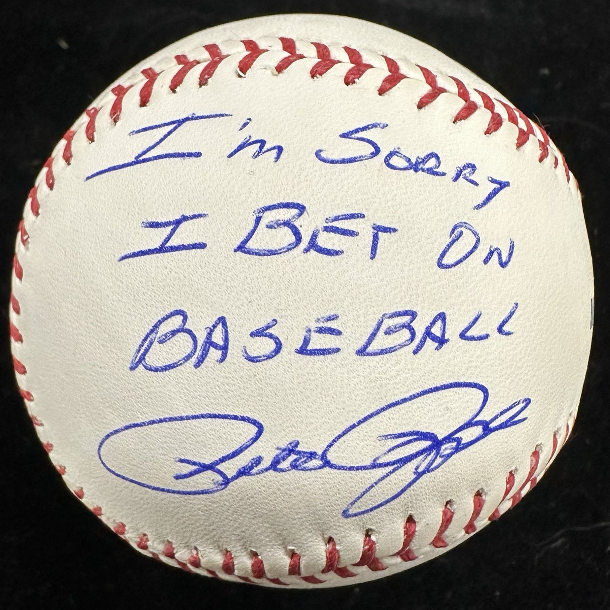 Pete Rose I’m Sorry I Bet On Baseball Signed Baseball JSA