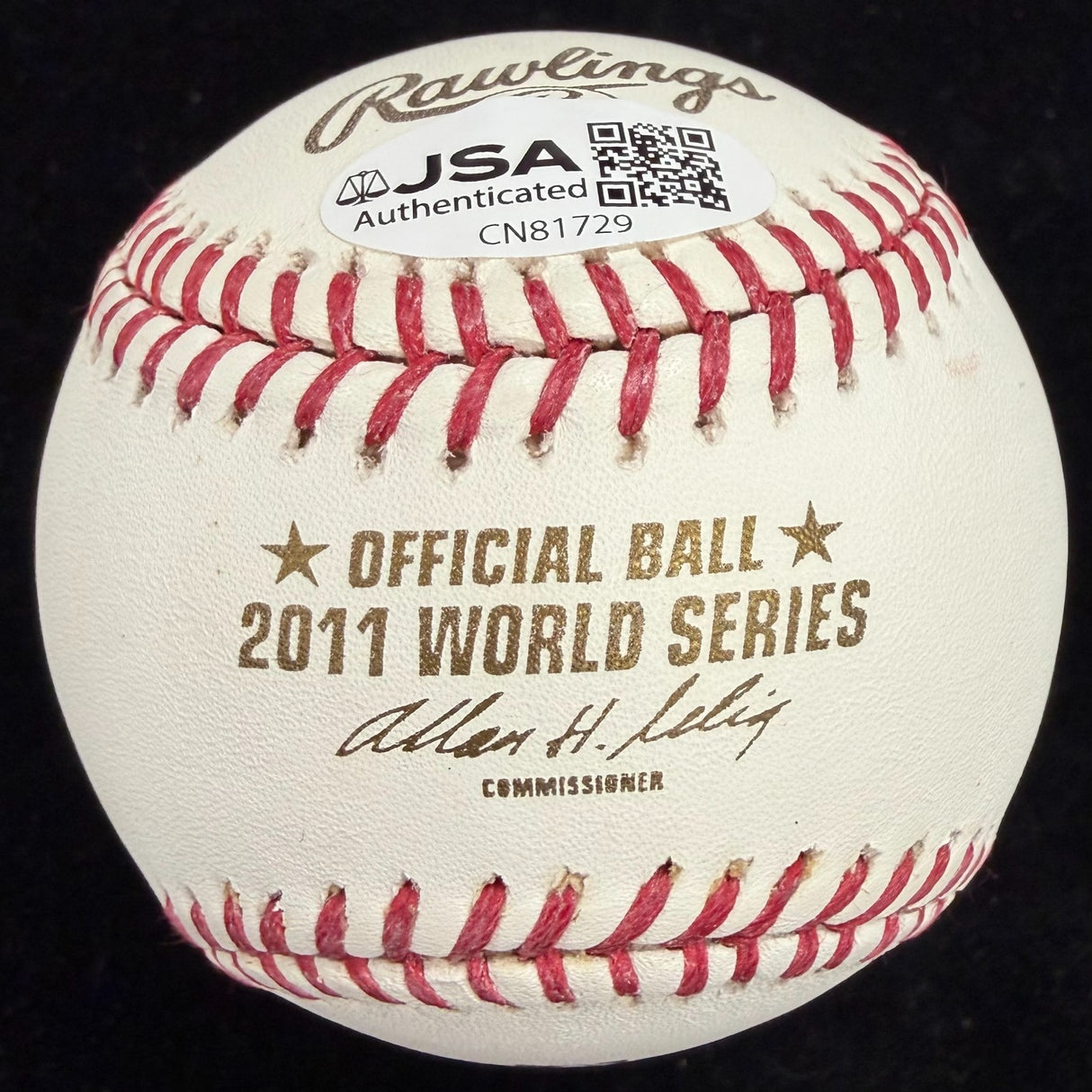 Mitchell Boggs 2011 WS Champs Signed 11 World Series Logo Baseball JSA
