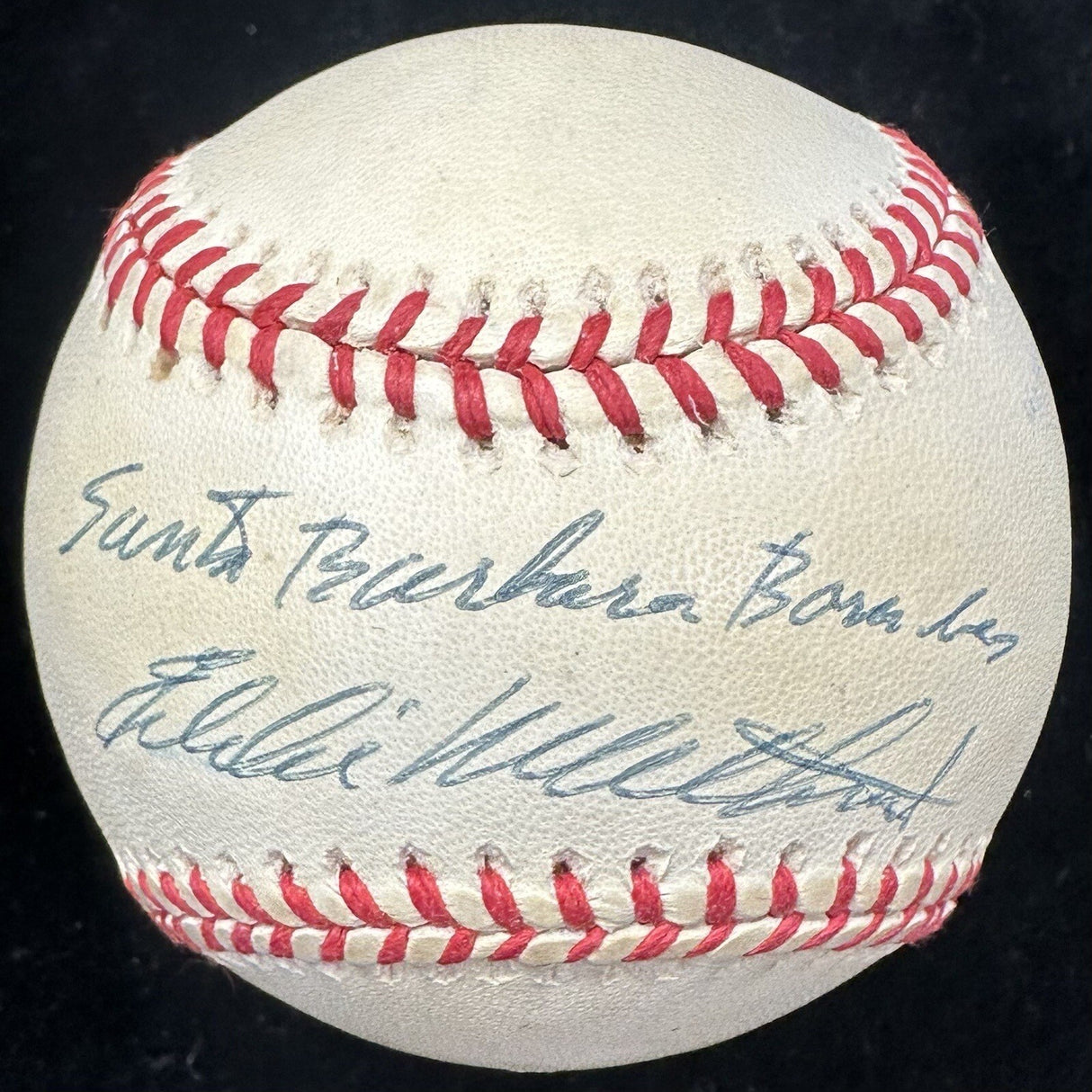 Eddie Mathews Santa Barbara Bomber Signed Nickname Baseball JSA