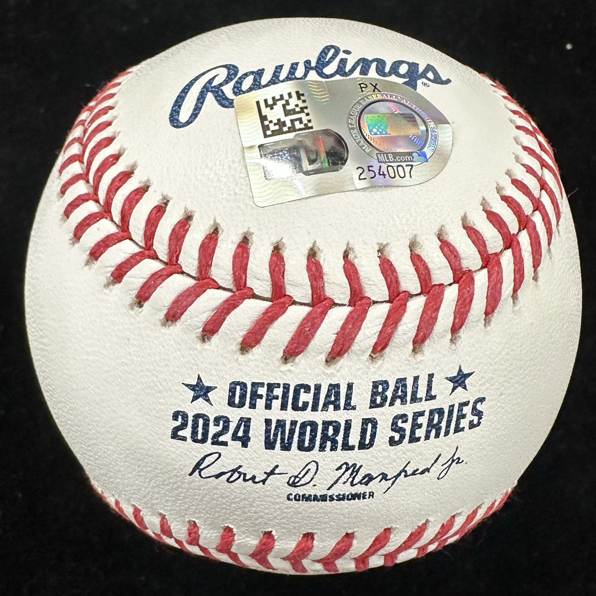 Freddie Freeman 24 WS MVP Signed 2024 World Series Logo Baseball MLB Holo