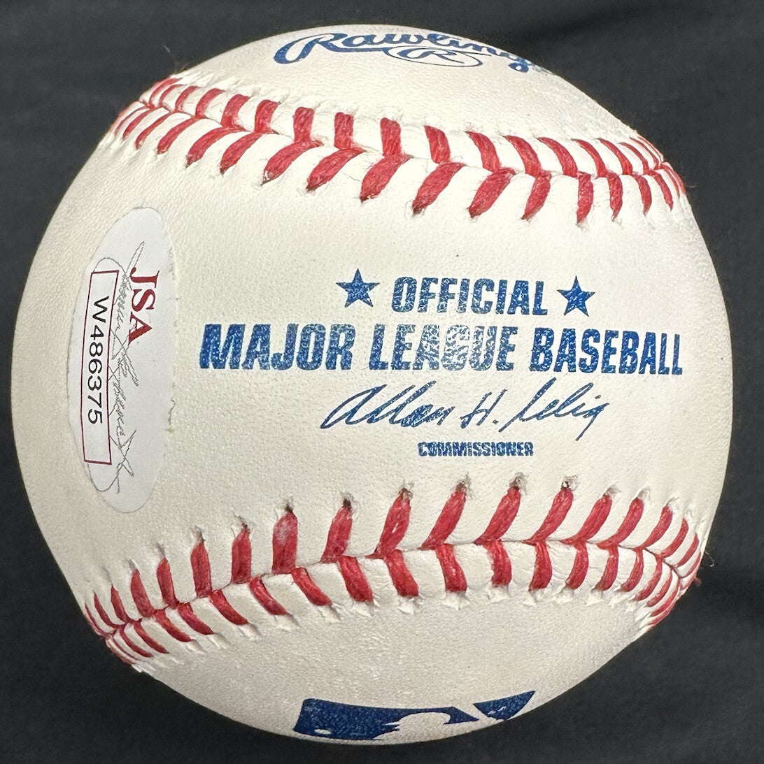 Red Schoendienst HOF 89 Signed Stat Baseball JSA Witness