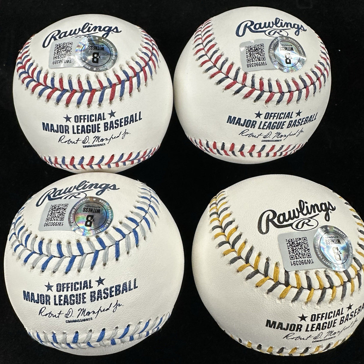 Greg Maddux Cubs Padres Braves Dodgers Signed Team Stitch Logo Baseball Set BAS