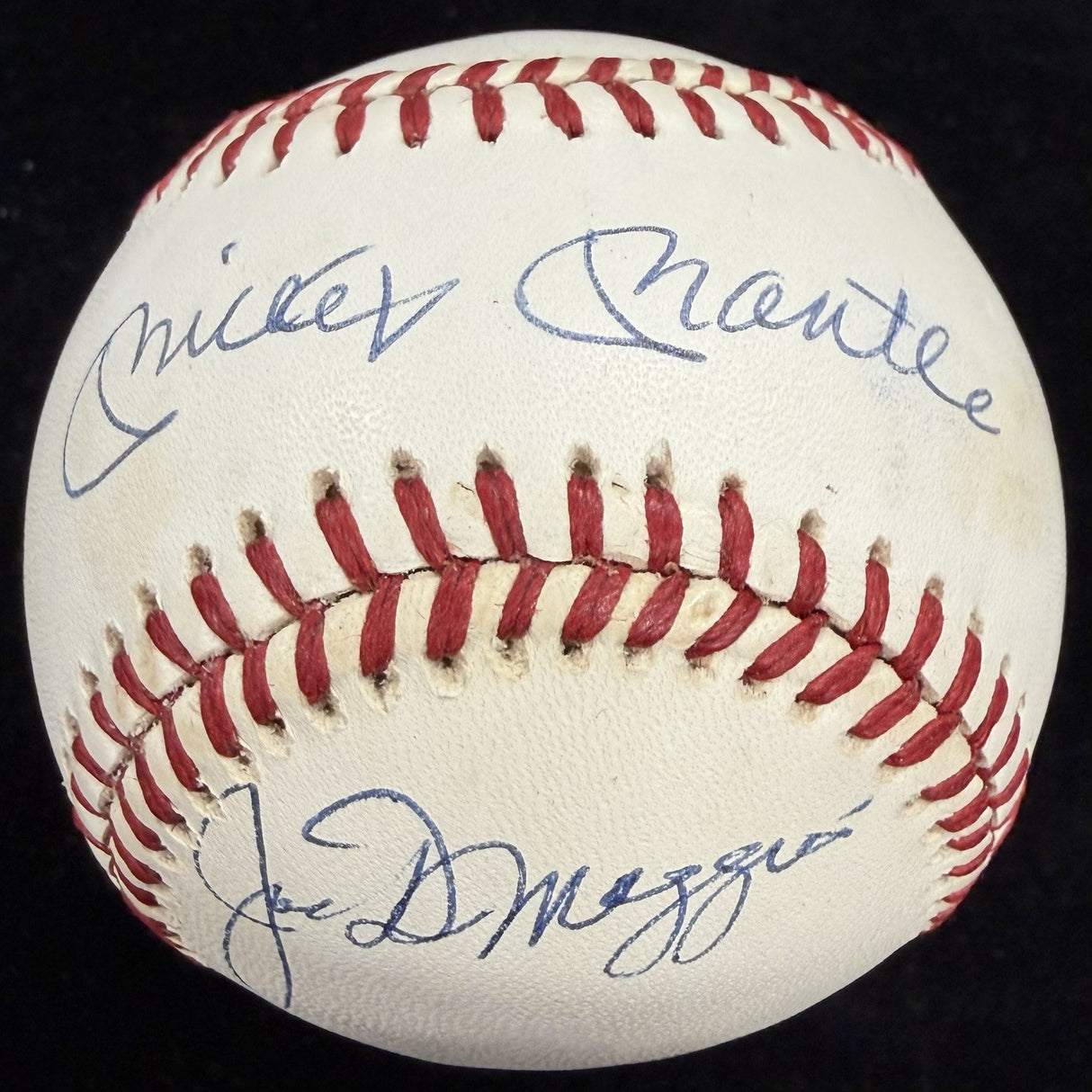 Mickey Mantle Joe DiMaggio Dual Signed Baseball PSA/DNA LOA