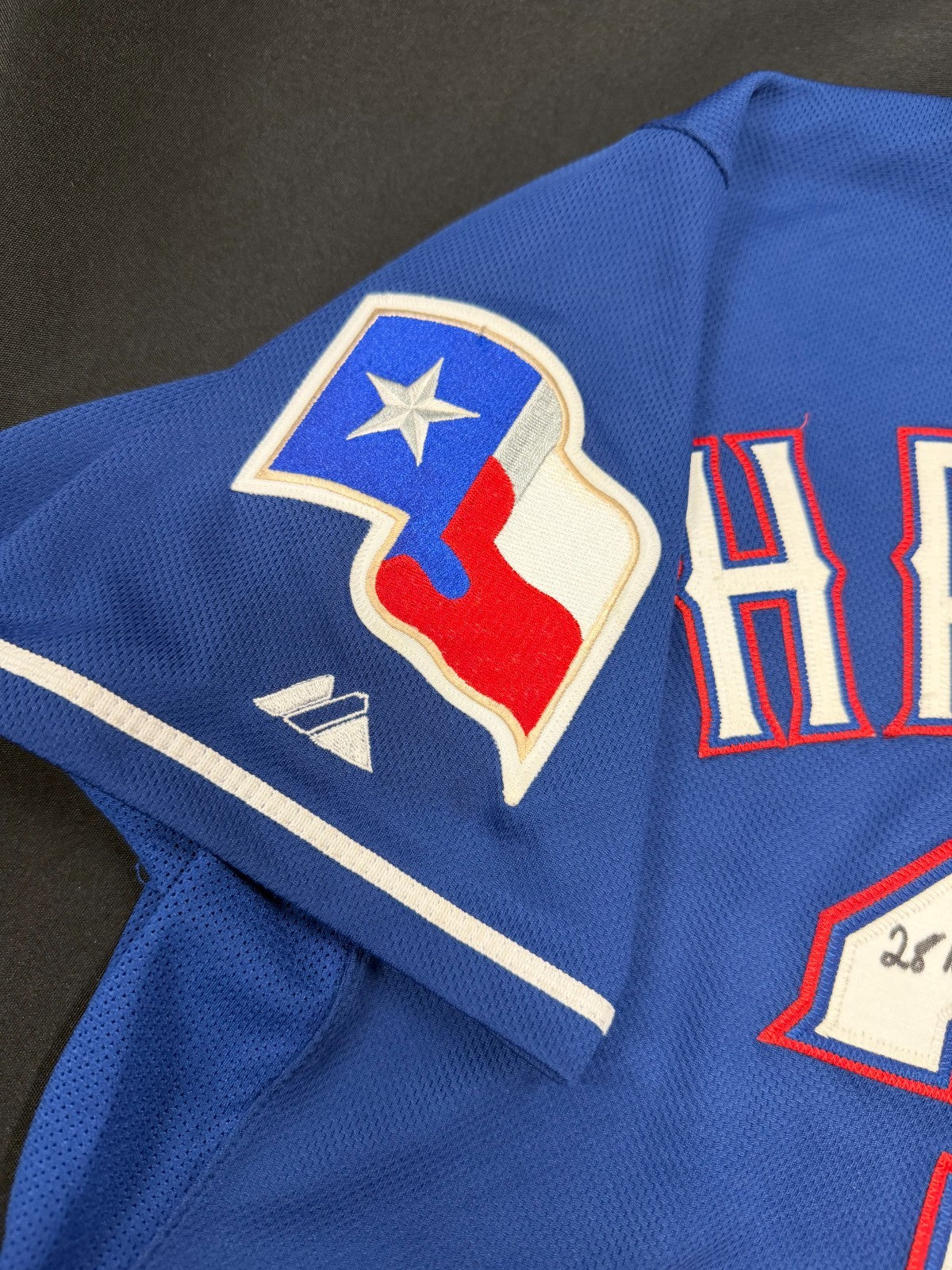 Josh Hamilton 10 AL MVP Signed Texas Rangers Authentic Blue Road Stat Jersey BAS
