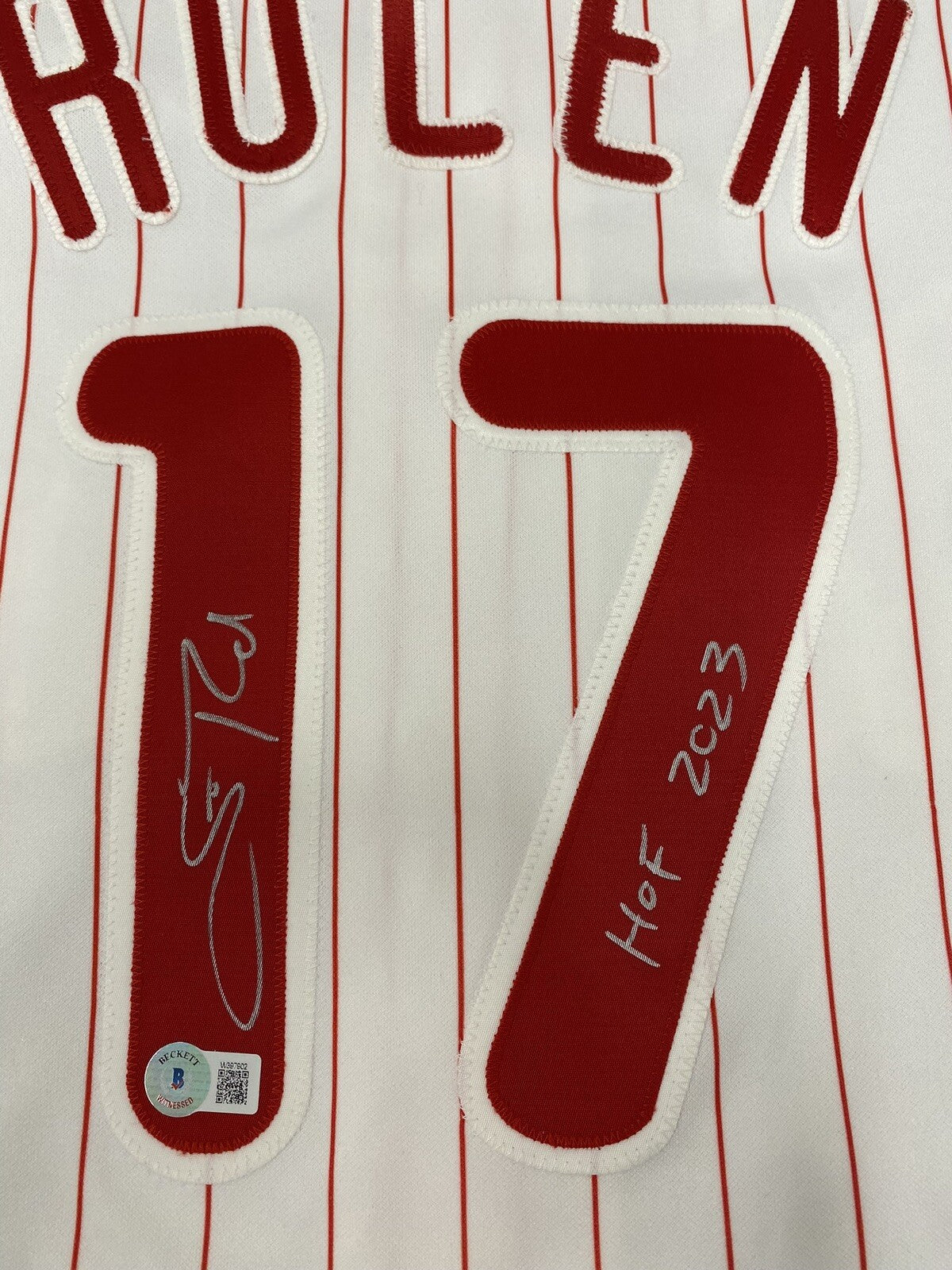 Scott Rolen HOF 23 Signed Philadelphia Phillies Authentic Jersey Beckett Witness