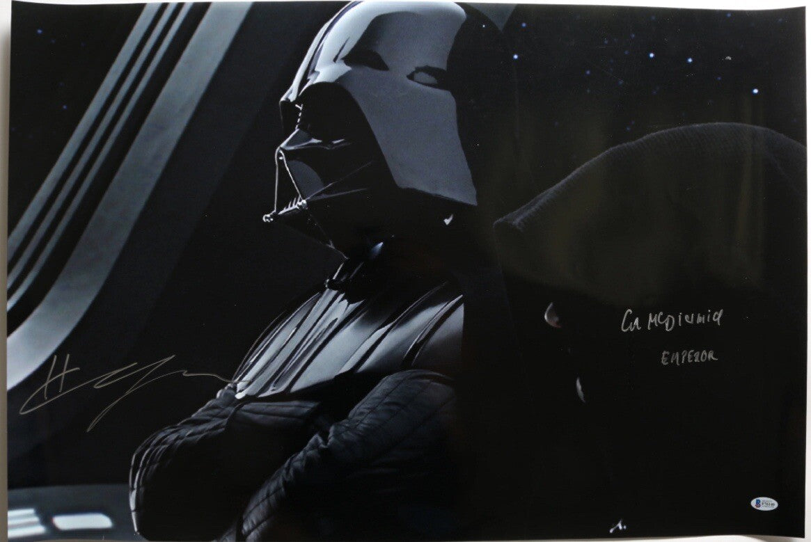 Hayden Christensen Ian McDiarmid Dual-Signed 20x30 Star Wars: Revenge SWAU