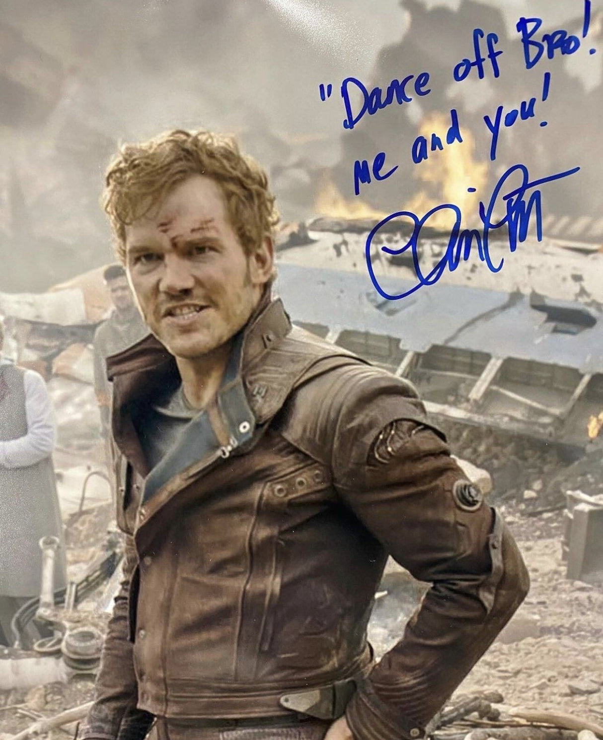 Chris Pratt Signed Peter Quill GOTG 16x20 Photo W/ Quote SWAU Hologram
