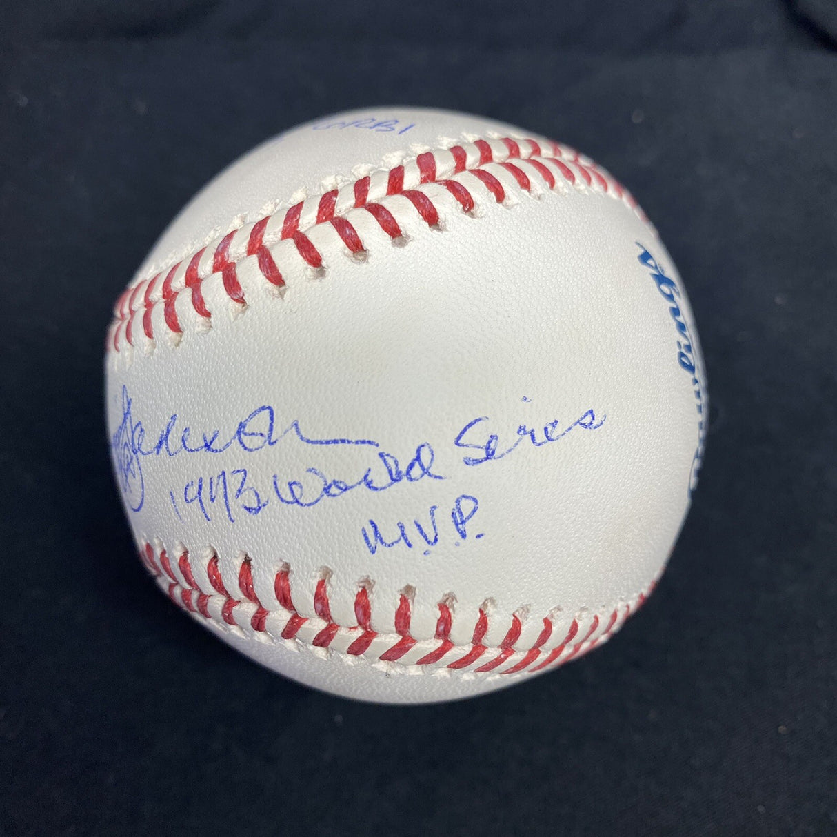 Reggie Jackson 1973 World Series MVP Signed Stat Baseball JSA Oakland Athletics