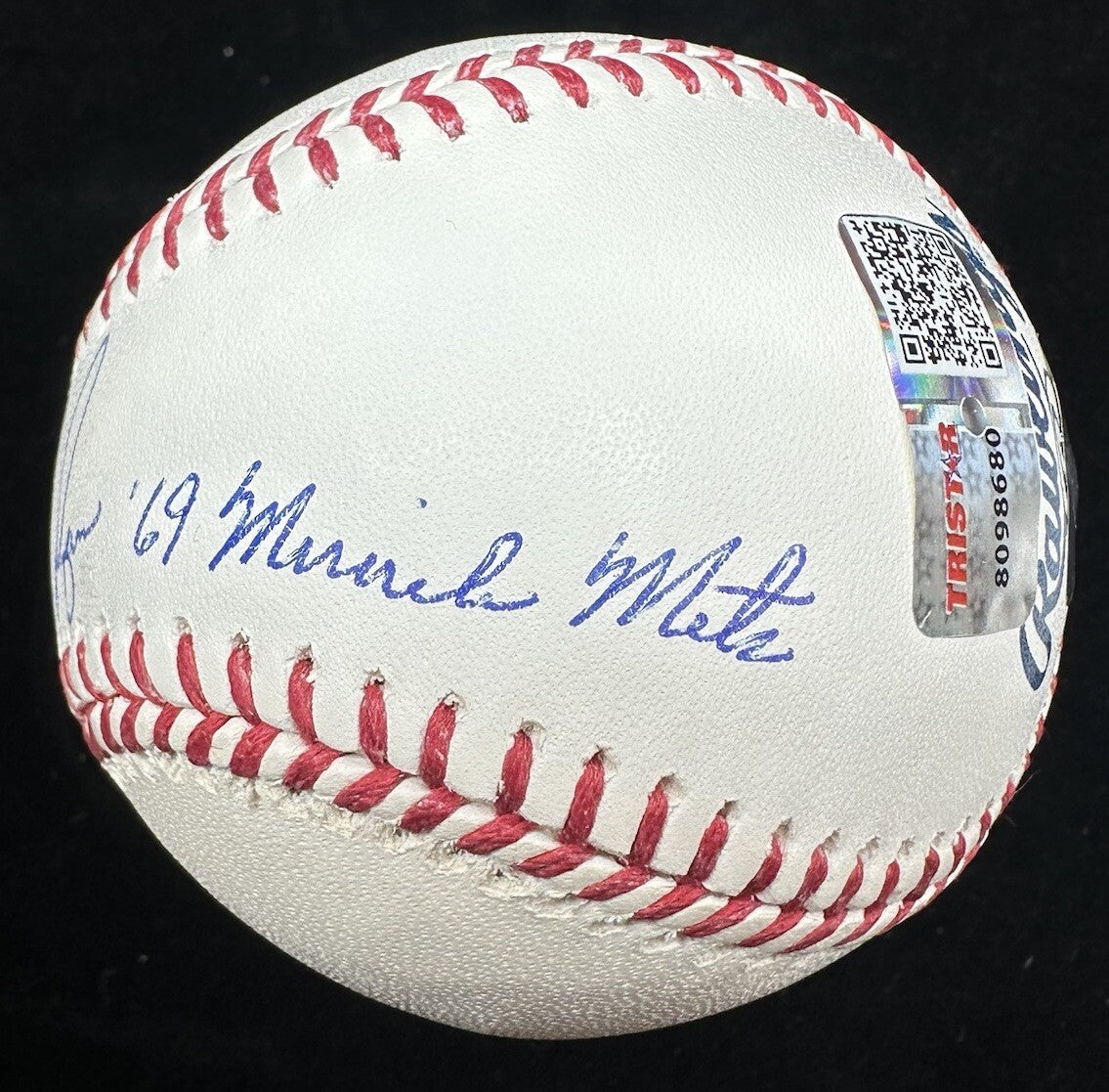 Nolan Ryan 69 Miracle Mets Signed Baseball Tristar Ryan Foundation Holo