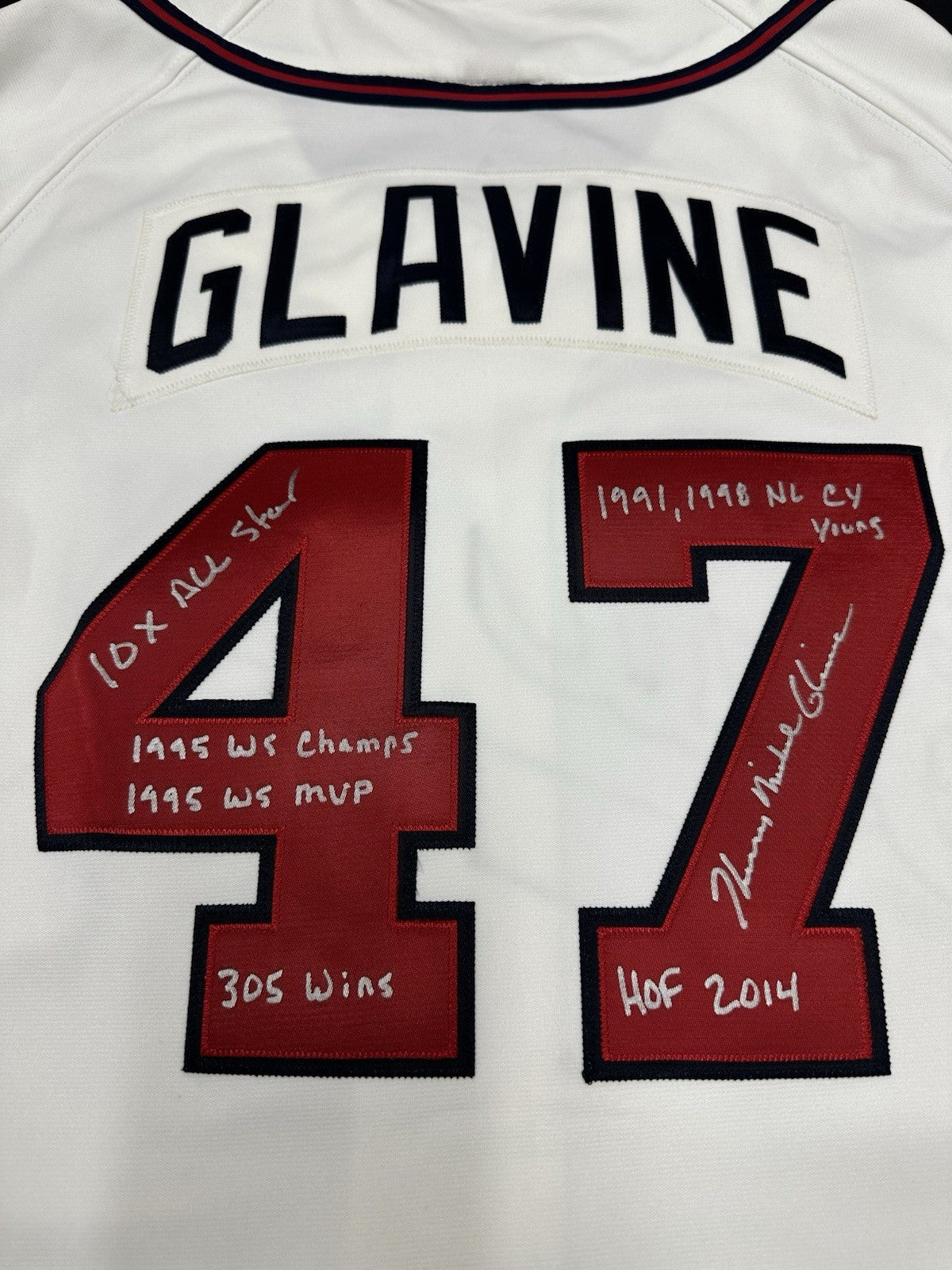 Tom Glavine Stat Signed Authentic Atlanta Braves Mitchell Ness Jersey JSA