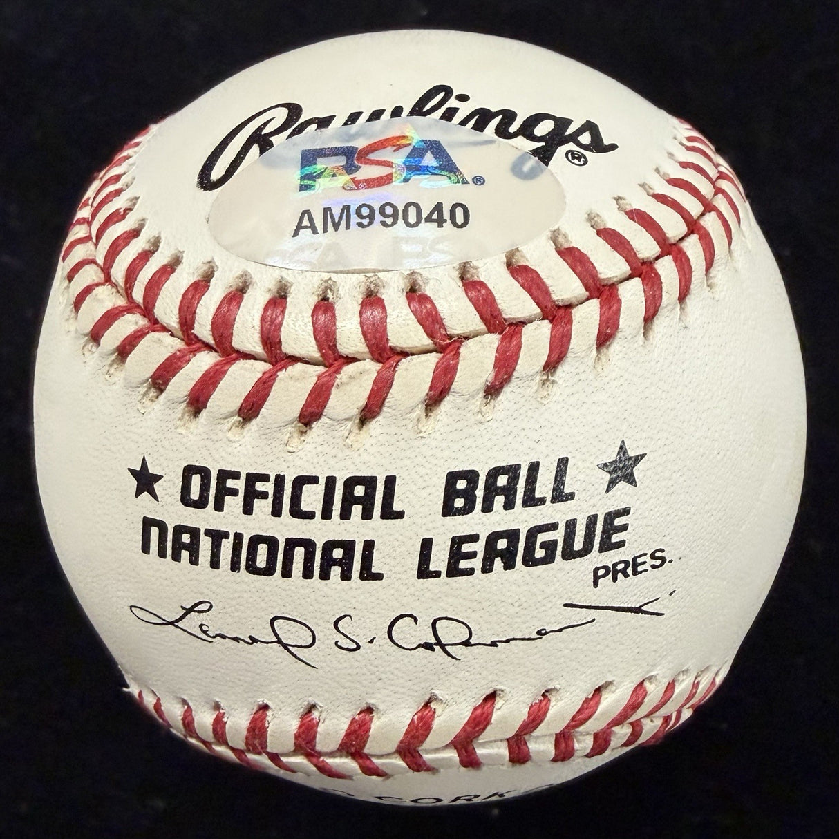 Eddie Mathews Merry Xmas Signed Baseball PSA/DNA